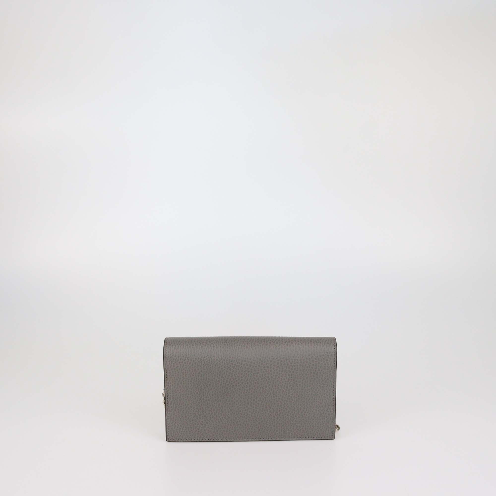 Gucci Grey Leather Interlocking G Dollar Wallet on Chain