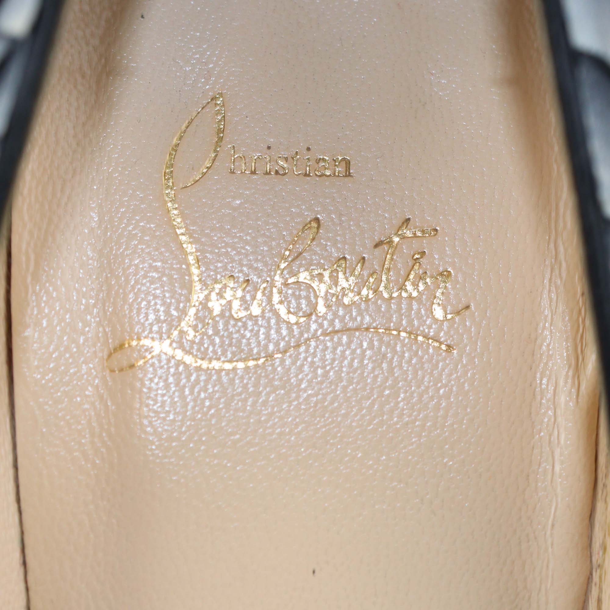 Christian Louboutin Grey Python Embossed Leather So Kate Pointed Toe Pumps