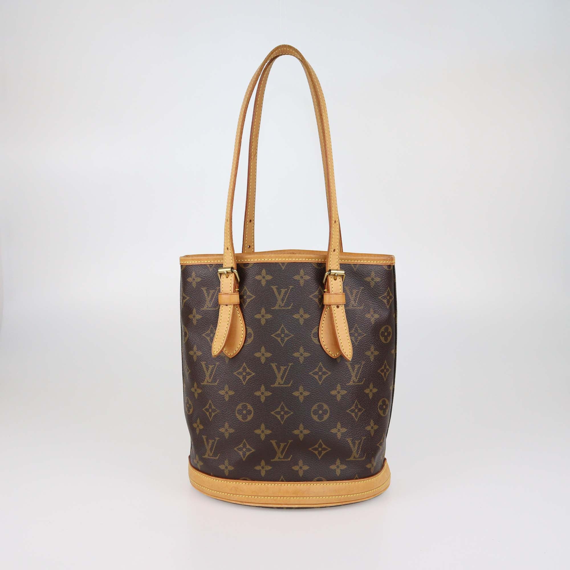 Louis Vuitton Monogram Canvas Leather Petit Bucket Bag