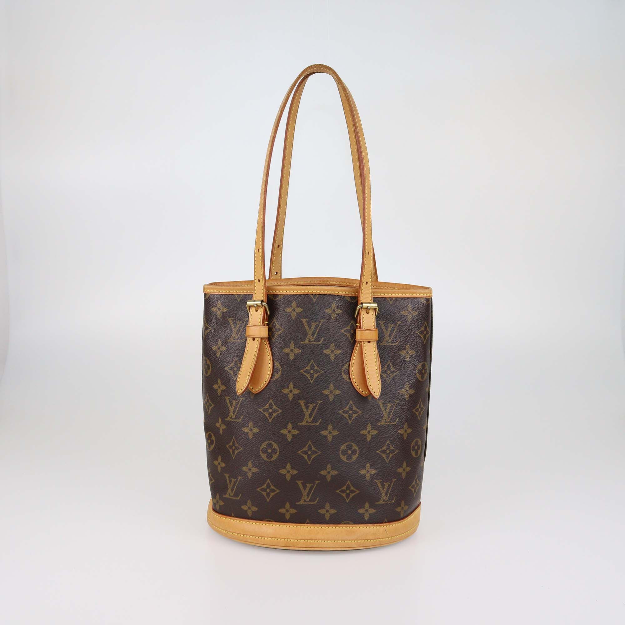 Louis Vuitton Monogram Canvas Leather Petit Bucket Bag
