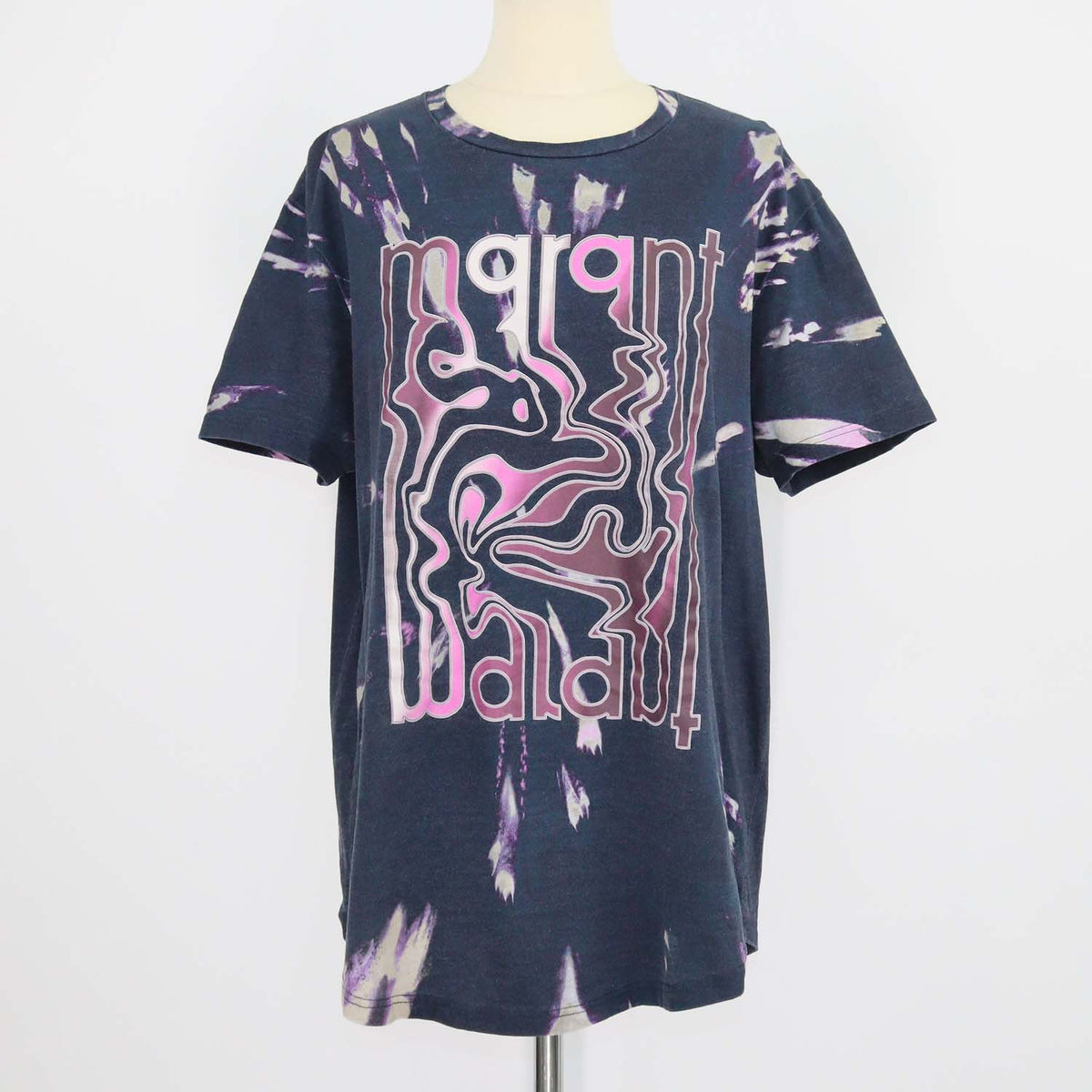 Isabel Marant Etoile Navy Blue Cotton Tie-Dye Edwige T-Shirt