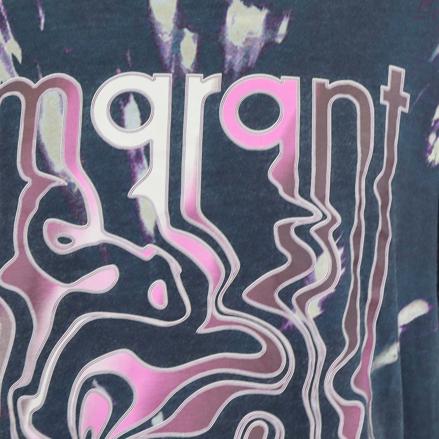 Isabel Marant Etoile Navy Blue Cotton Tie-Dye Edwige T-Shirt