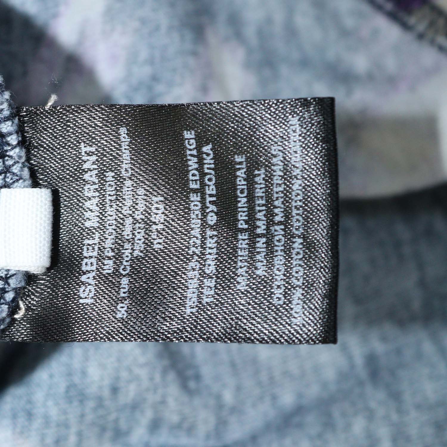 Isabel Marant Etoile Navy Blue Cotton Tie-Dye Edwige T-Shirt