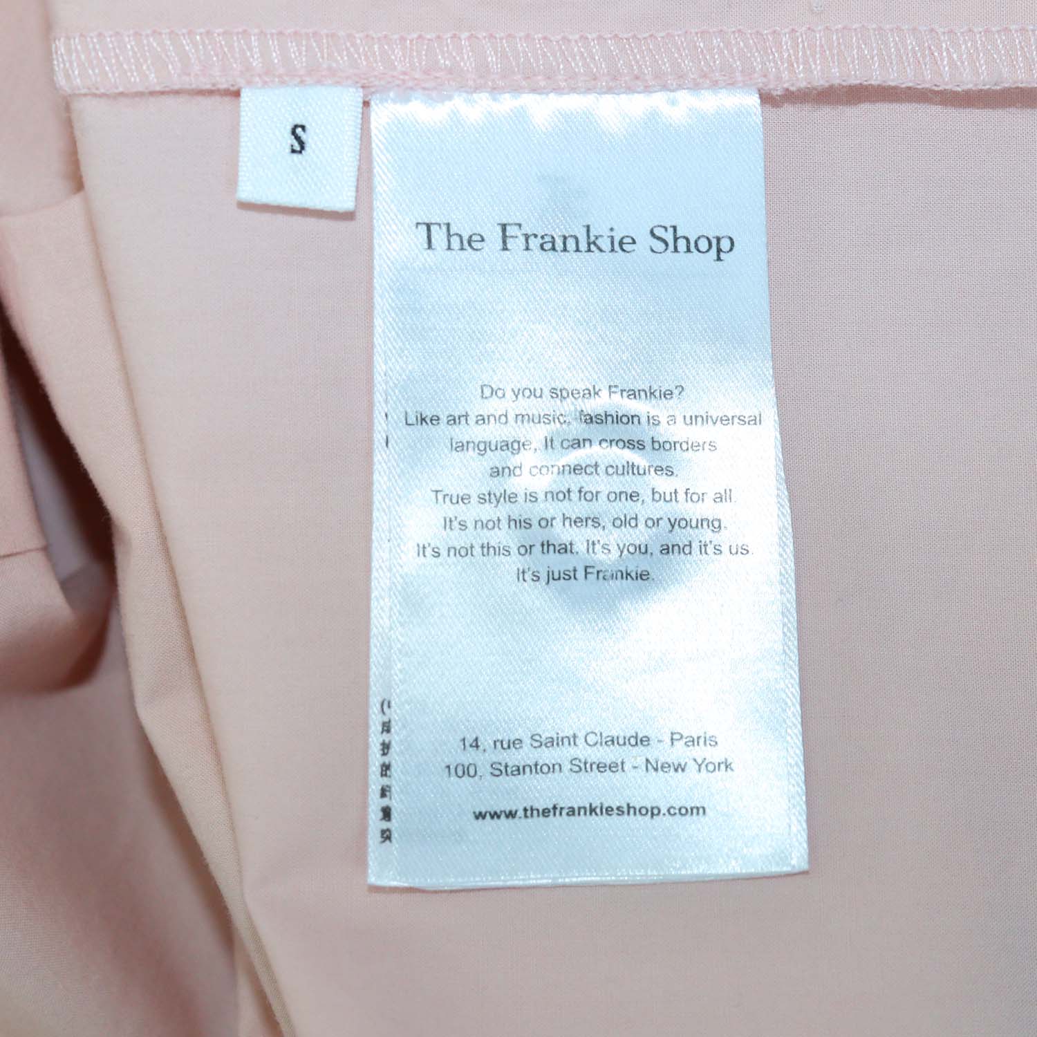 The Frankie Shop Pale Pink Cotton Button Up Long Sleeve Shirt