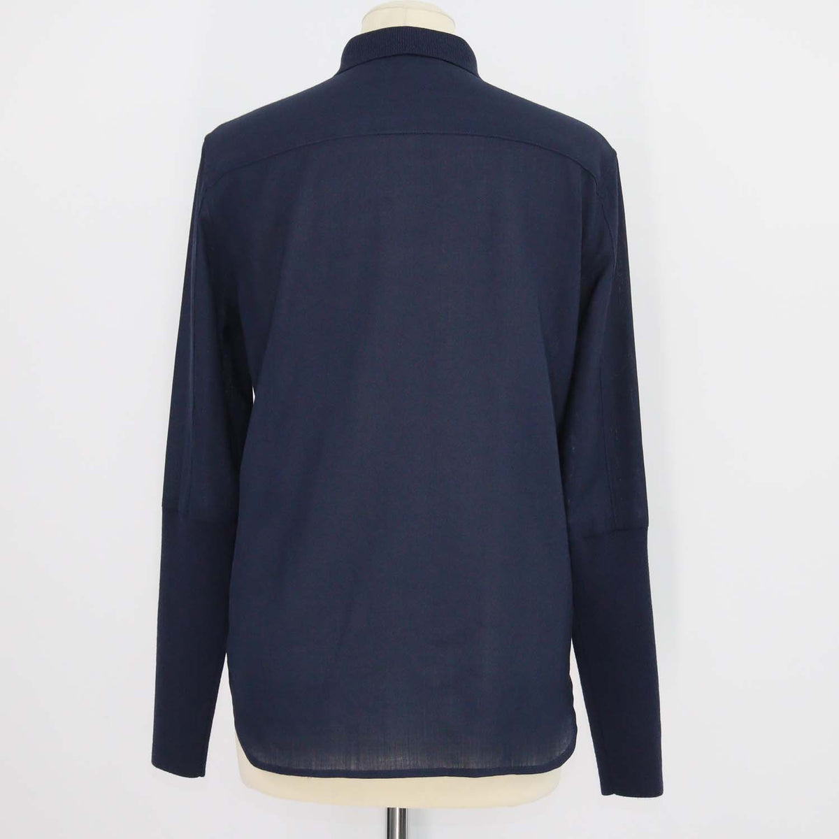 Loro Piana Deep Blue Wool Leela Long Sleeve Shirt