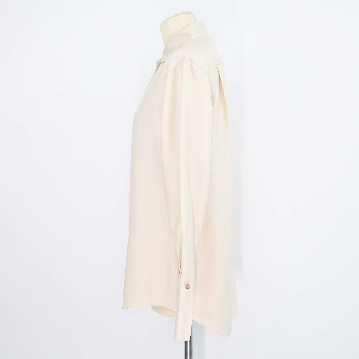 Loro Piana Beige Silk Dunia Long Sleeve Shirt