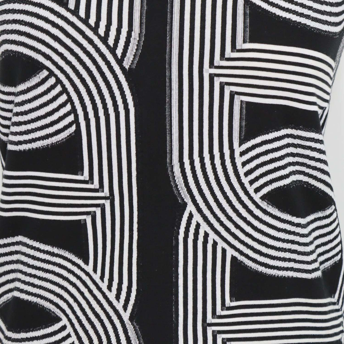 Hermes Black/White Cotton Jacquard Knit Circuit 24 Top