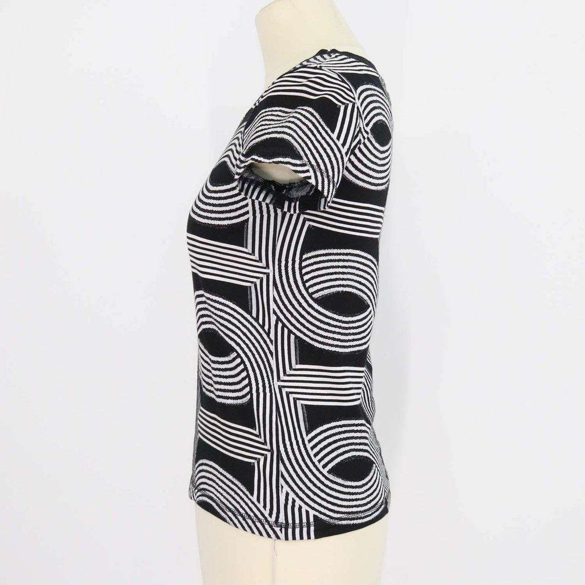 Hermes Black/White Cotton Jacquard Knit Circuit 24 Top