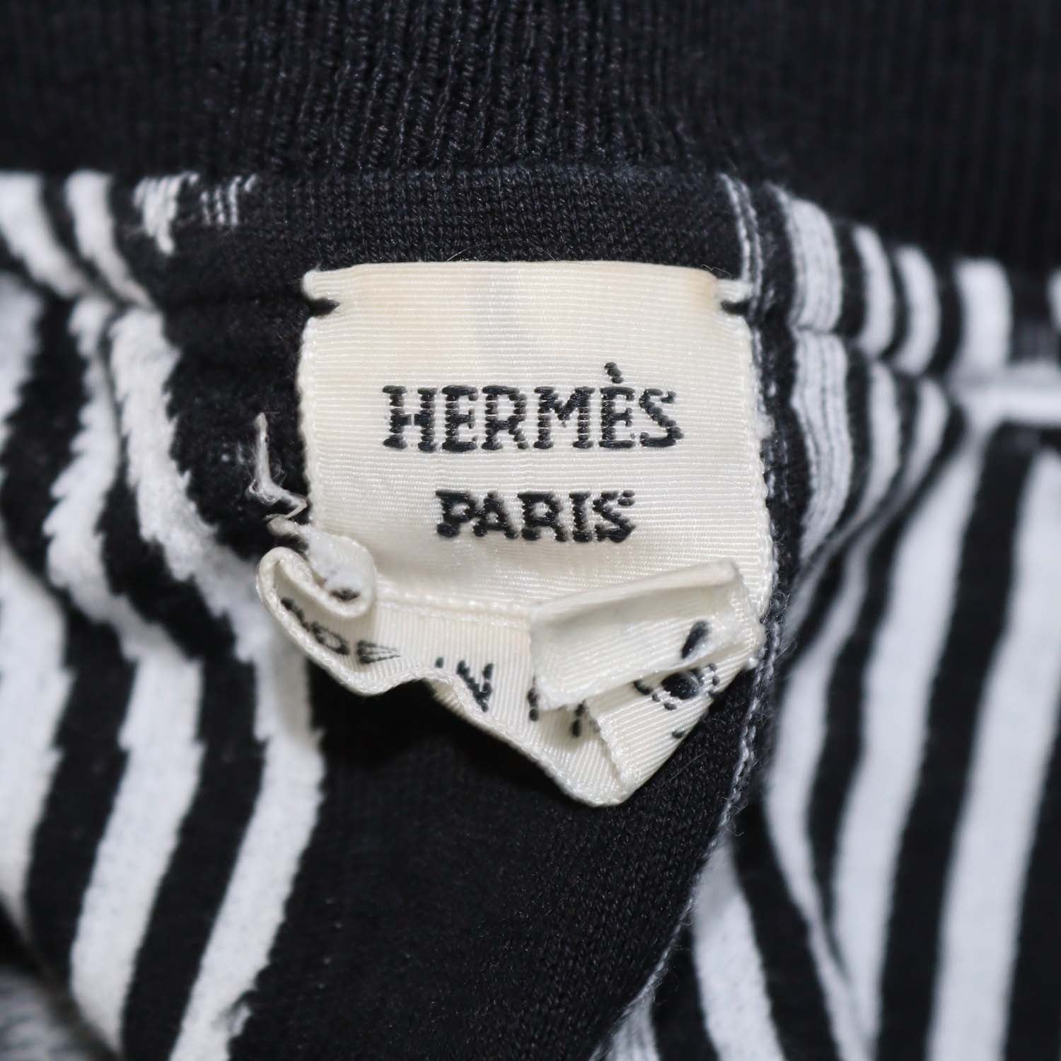 Hermes Black/White Cotton Jacquard Knit Circuit 24 Top