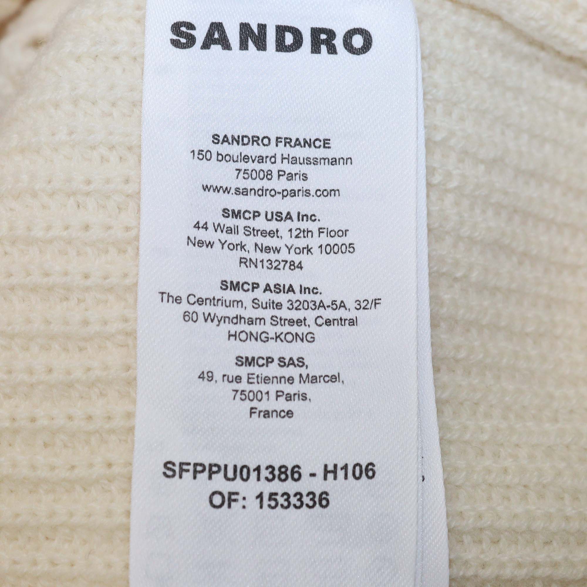 Sandro Beige Green Wool Cashmere Valerian Sleeveless Vest