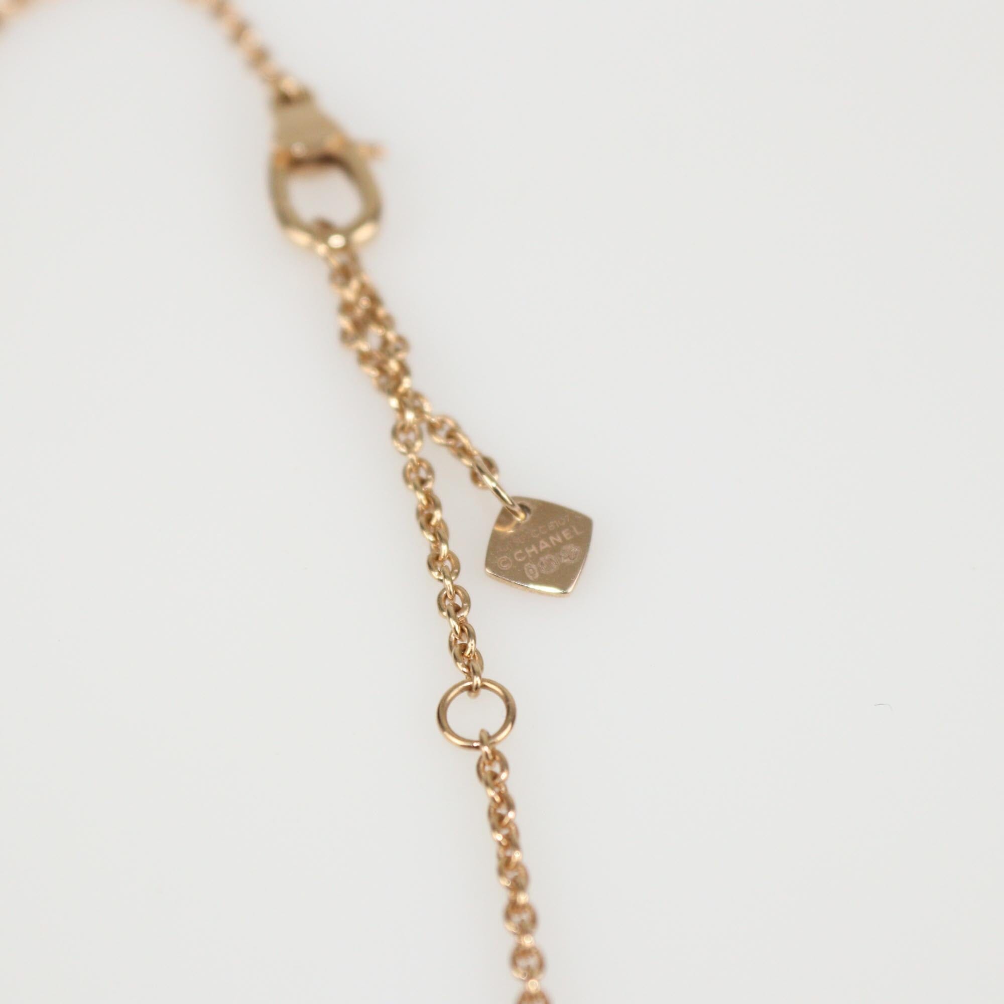 Chanel 18K Rose Gold Diamond Coco Crush Pendant Necklace Womens Chanel