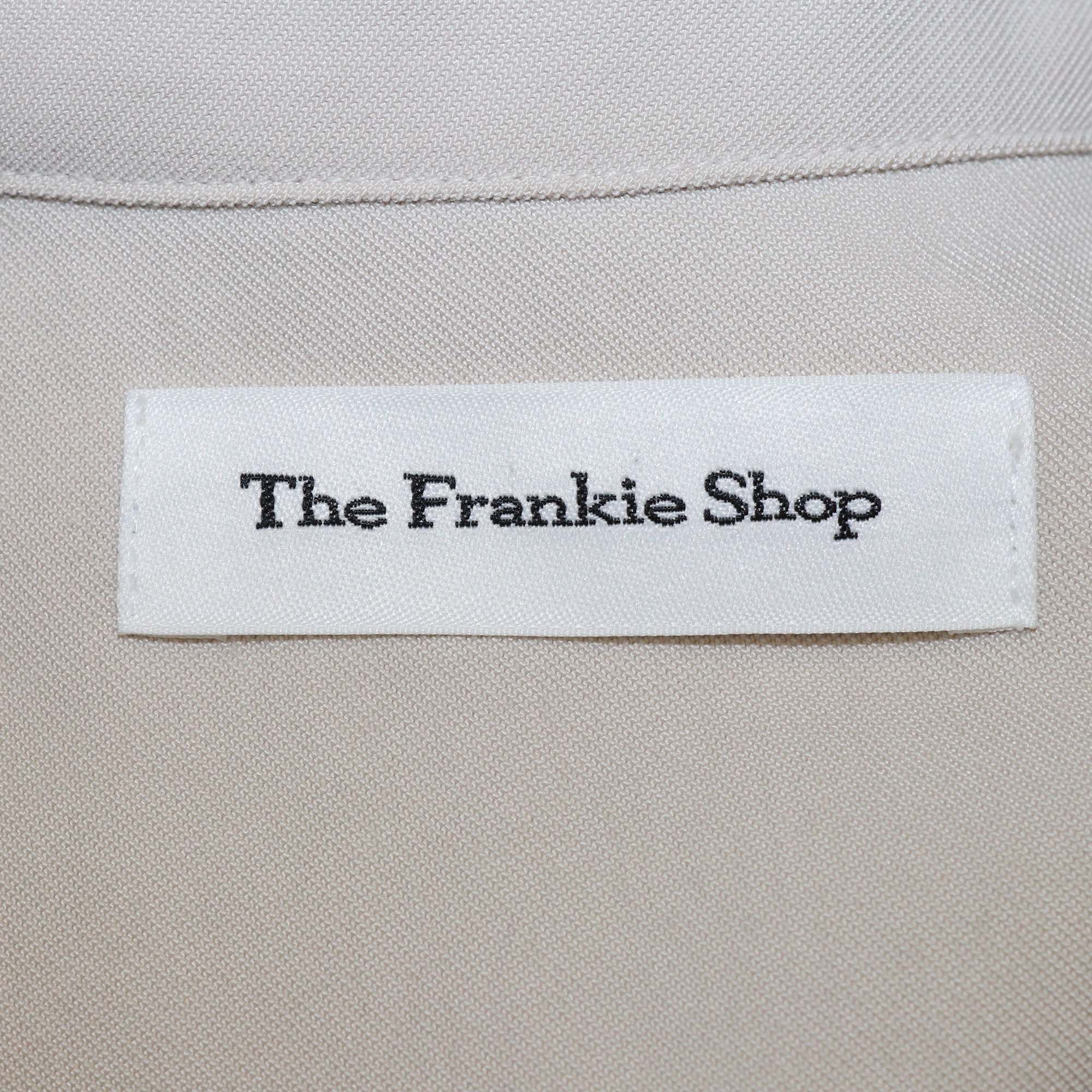 The Frankie Shop Beige Rayon Polyester Long Sleeve Button-Up Top