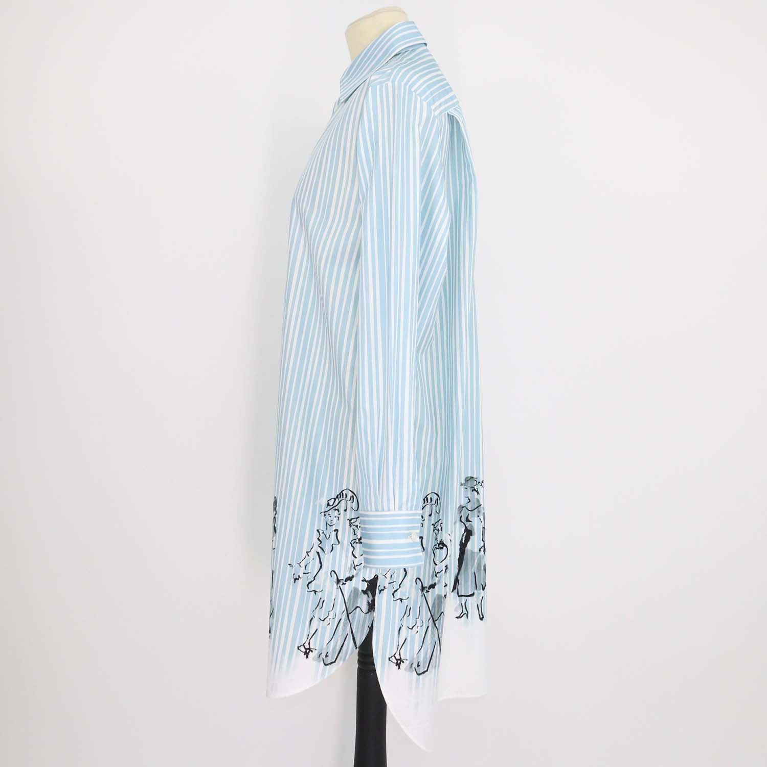 Christian Dior Blue Cotton Stripe Dioriviera Long Blouse