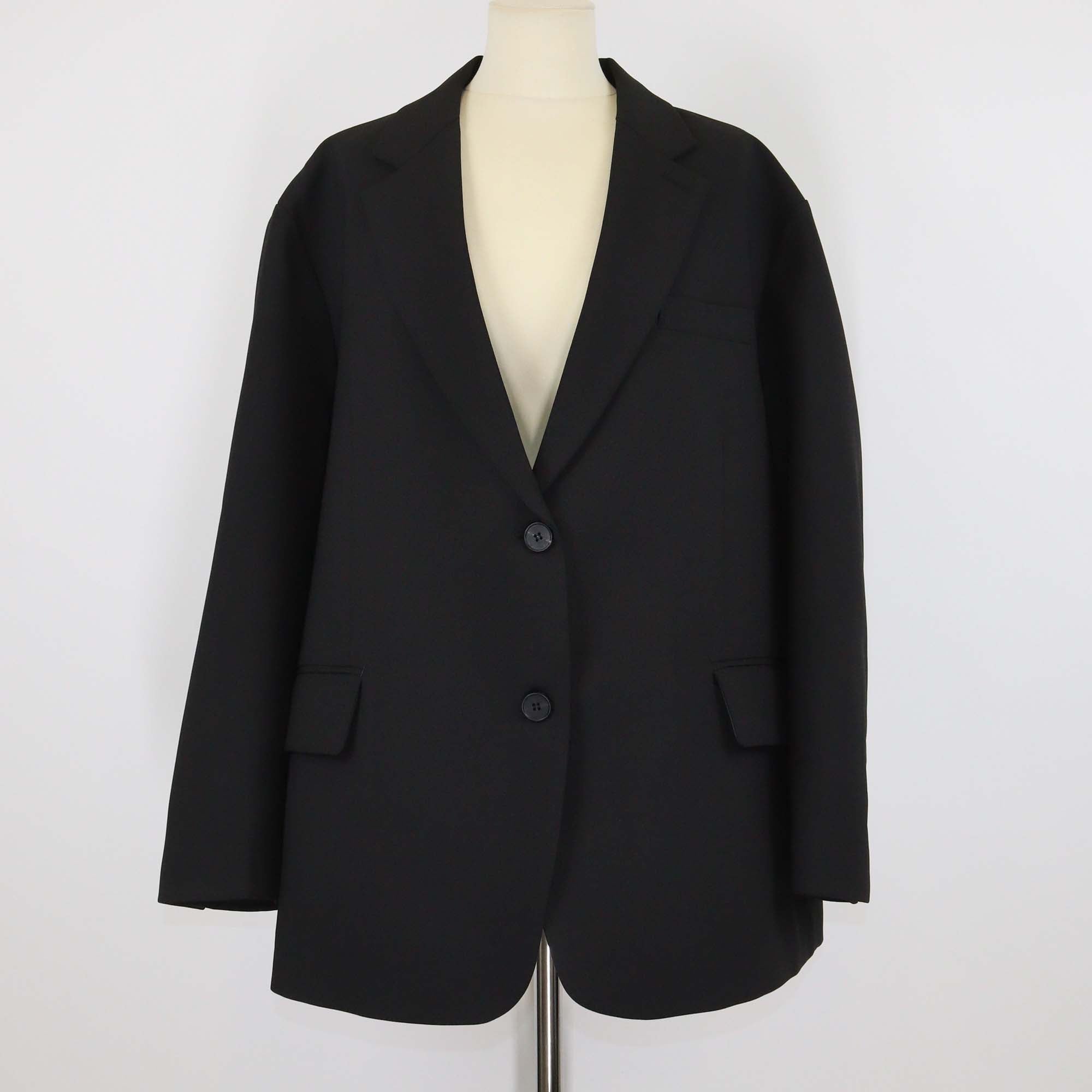 The Frankie Shop Black Polyester Tansy Oversized Blazer