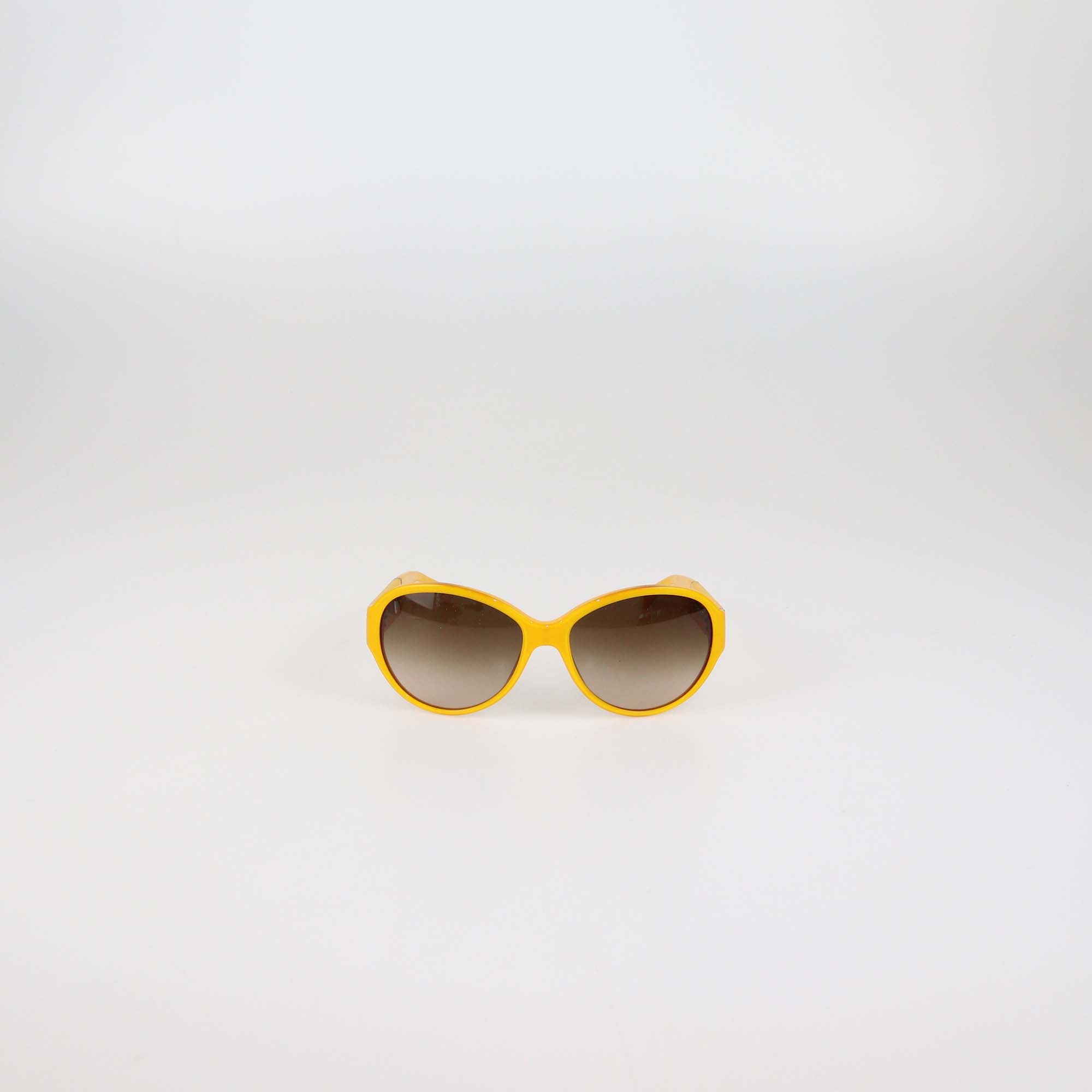 Chanel Yellow/Brown Gradient Oversized Sunglasses