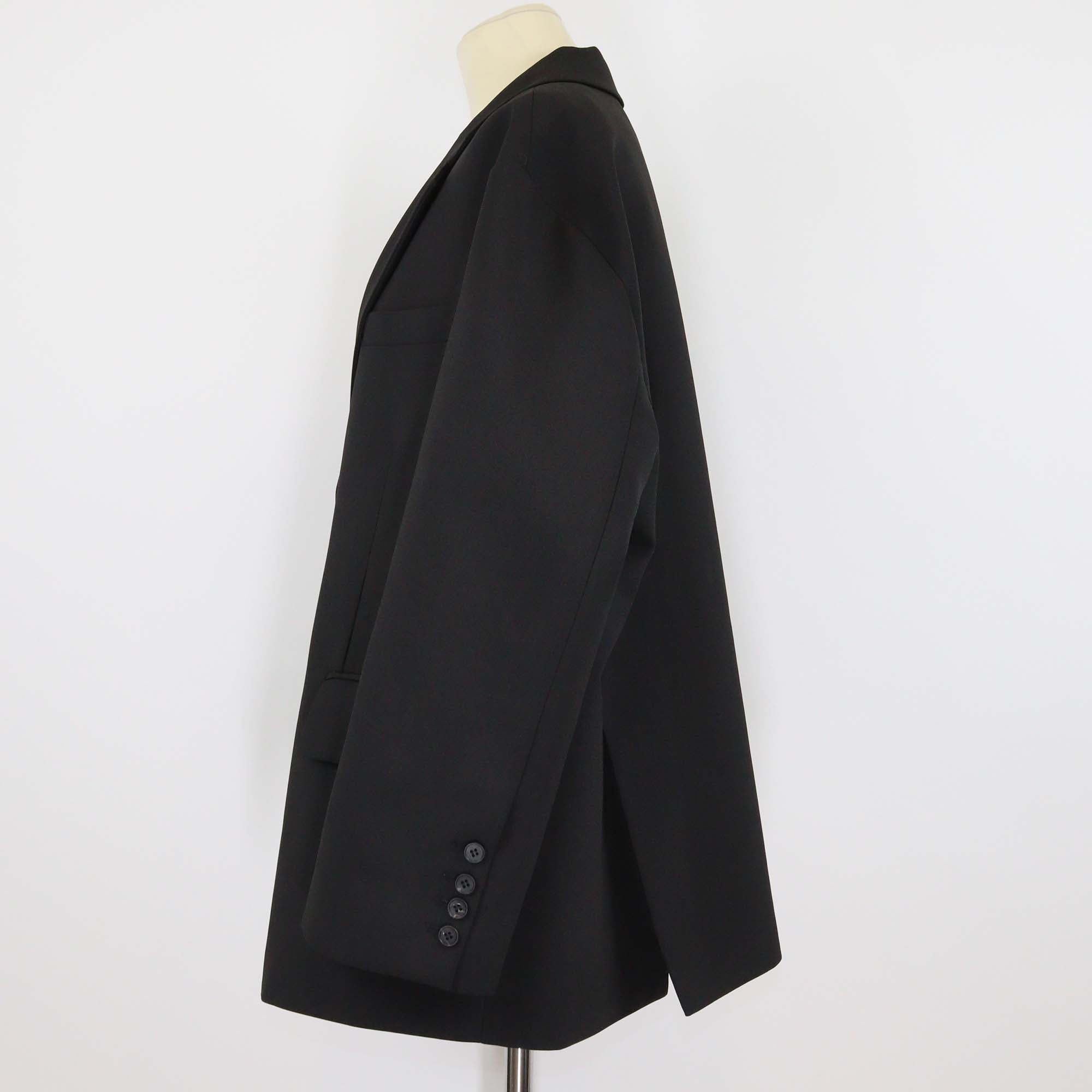 The Frankie Shop Black Polyester Tansy Oversized Blazer