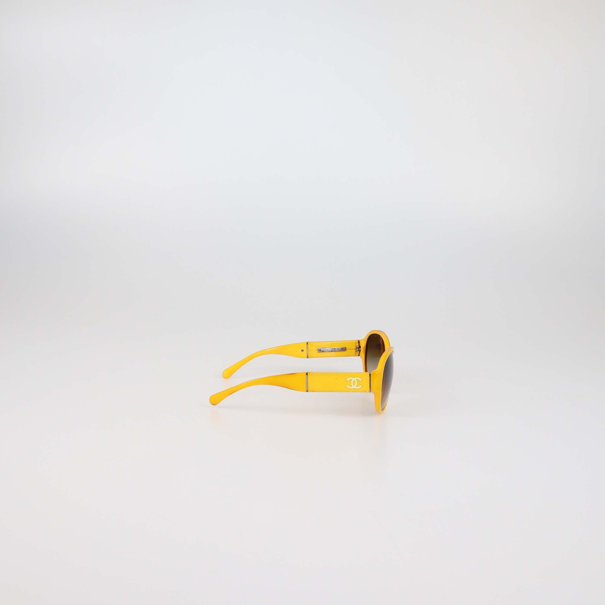 Chanel Yellow/Brown Gradient Oversized Sunglasses