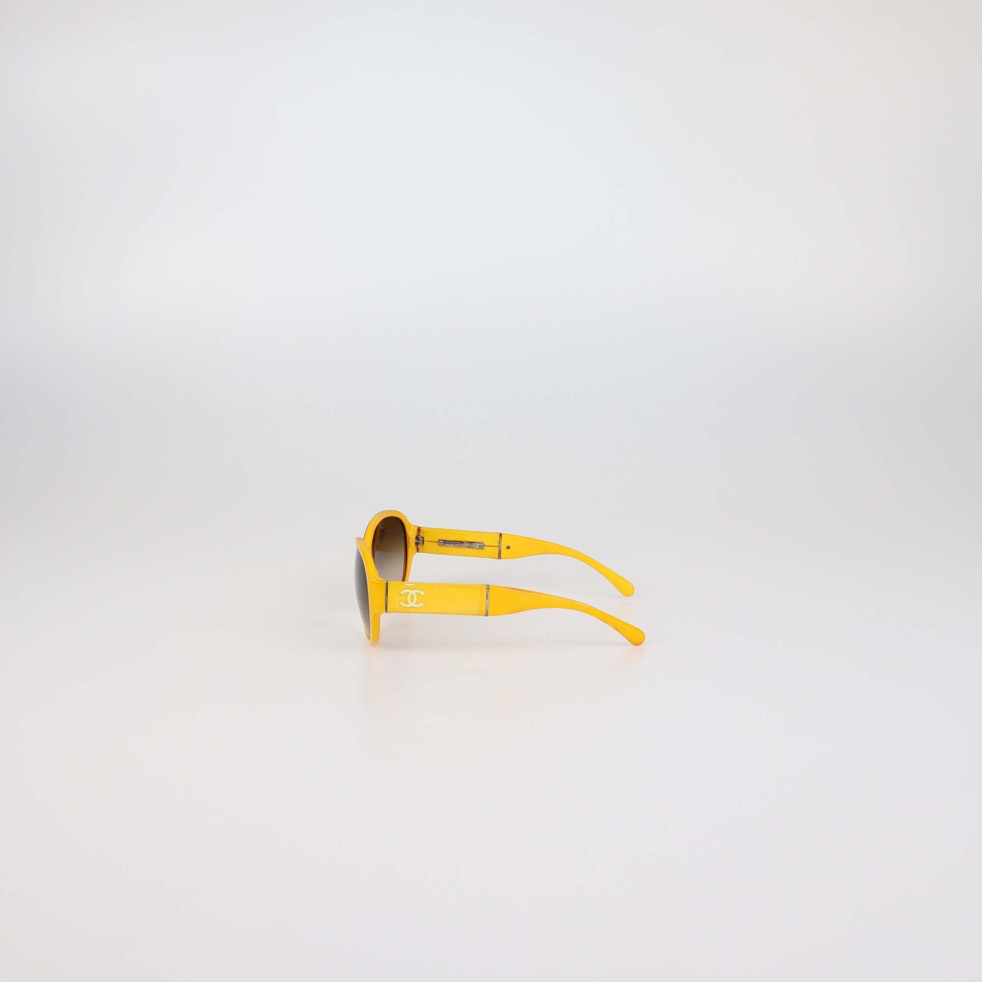 Chanel Yellow/Brown Gradient Oversized Sunglasses