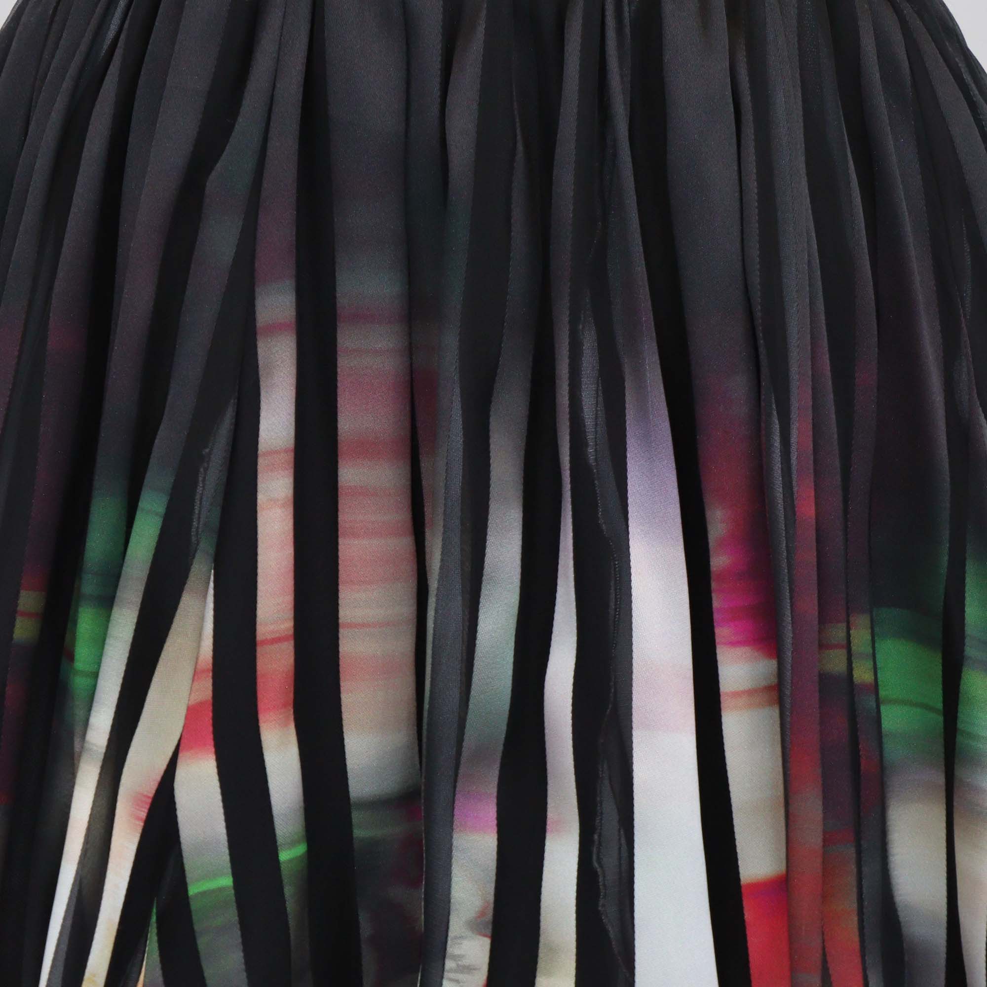 Elie Saab Multicolor Striped Blended Fabric Sleeveless Short Dress