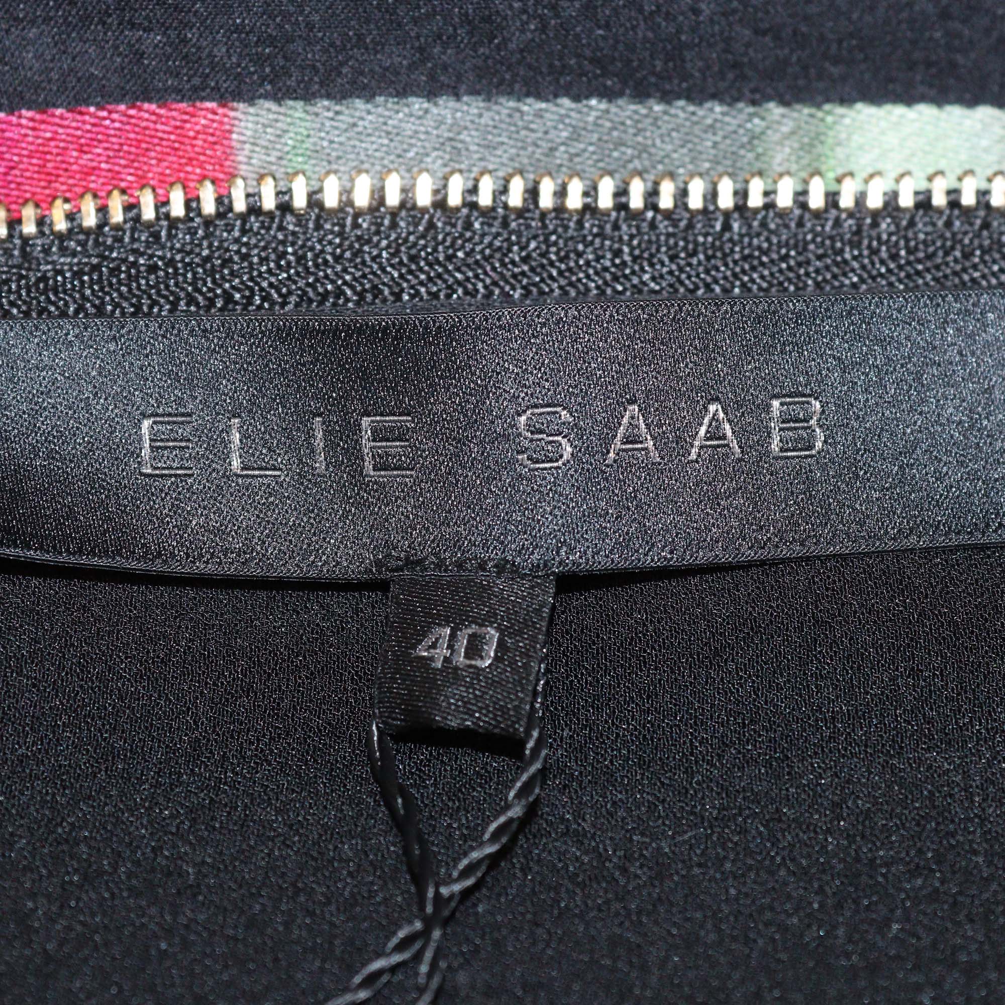 Elie Saab Multicolor Striped Blended Fabric Sleeveless Short Dress