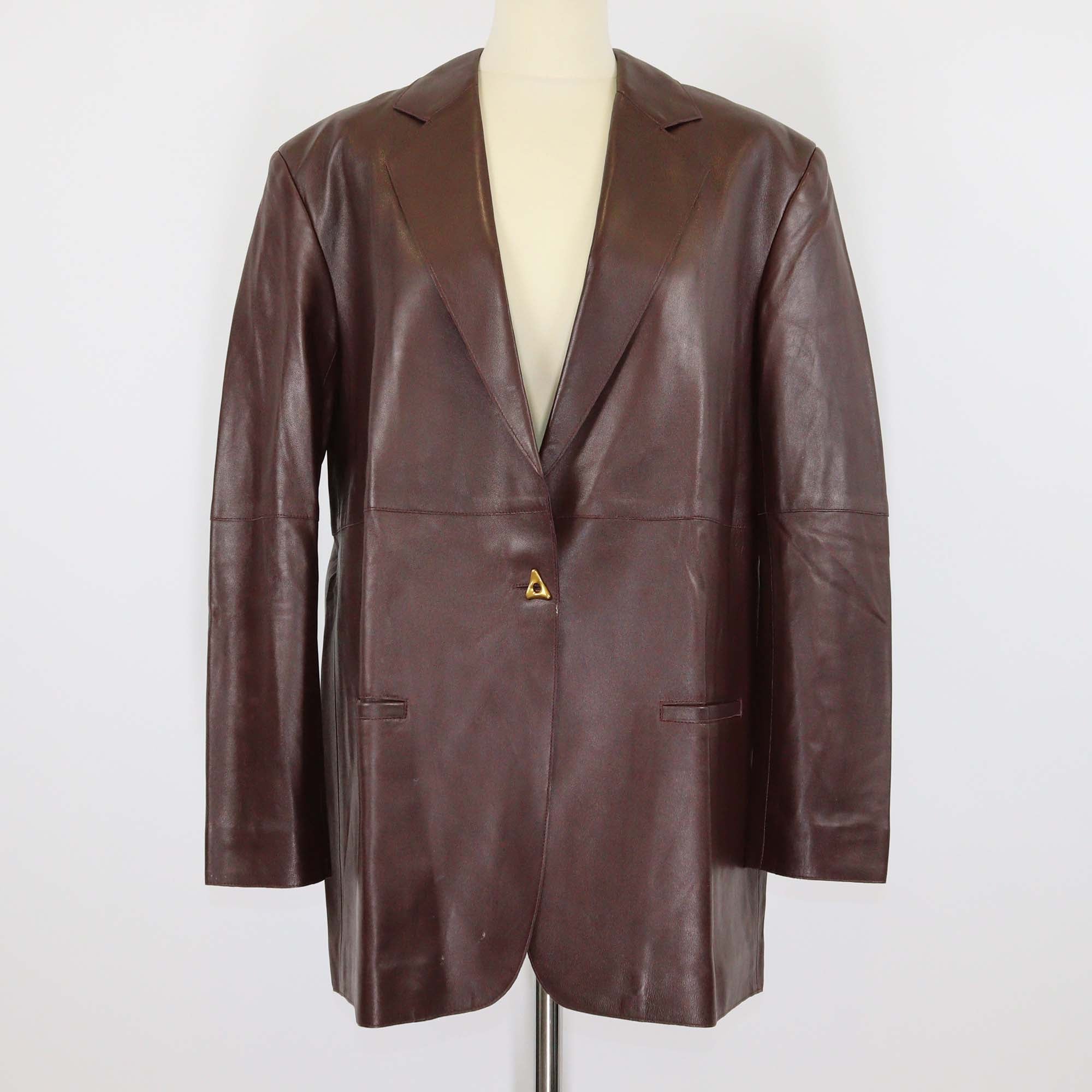 Aeron Brown Leather Mercedes Single Breasted Blazer