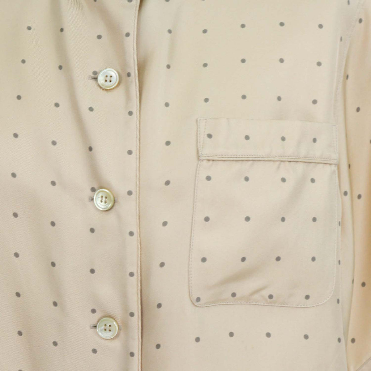 Loro Piana Brown Silk Polka Dots Angelina Short Sleeve Shirt