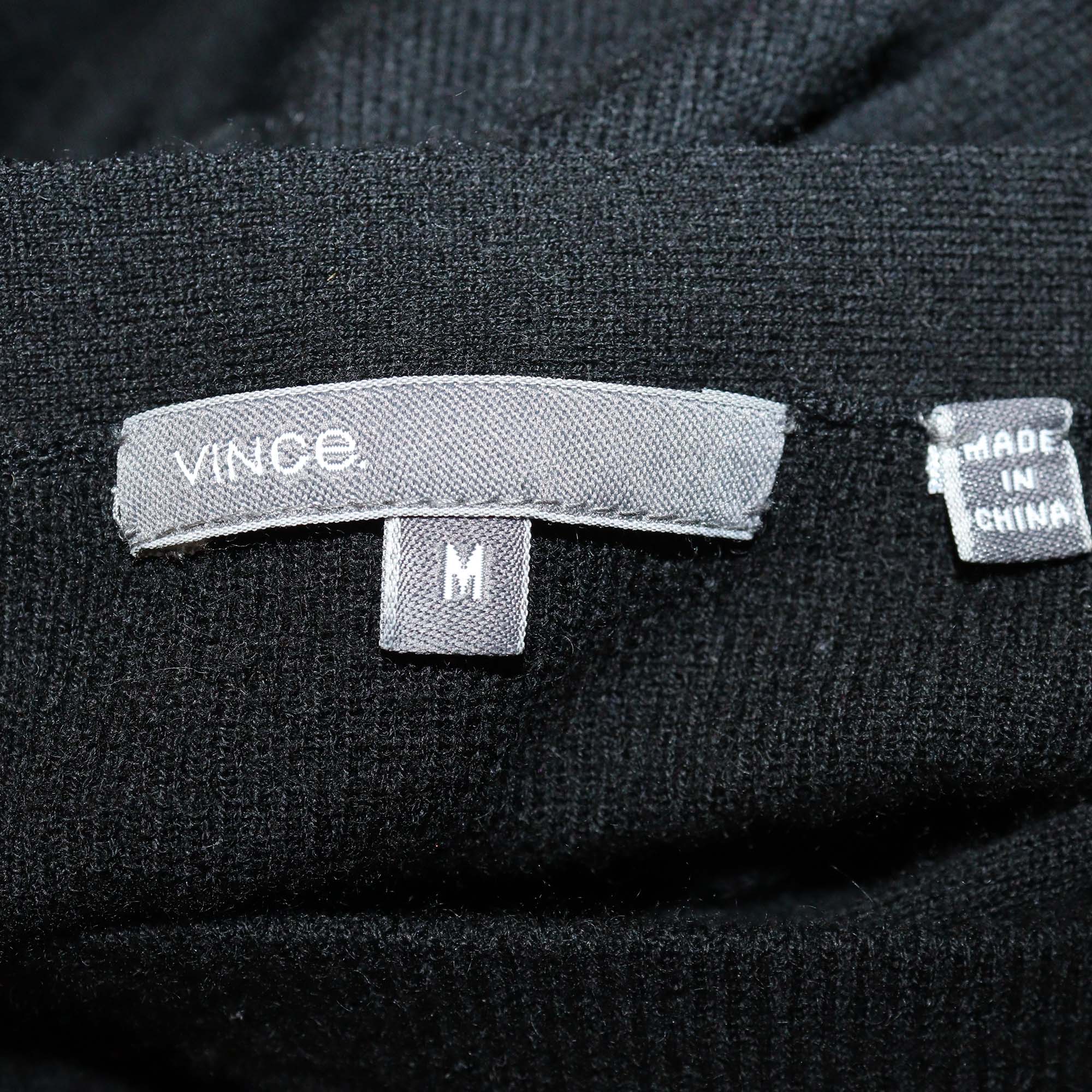 Vince Black Wool Cashmere Oversized Pullover Sweater