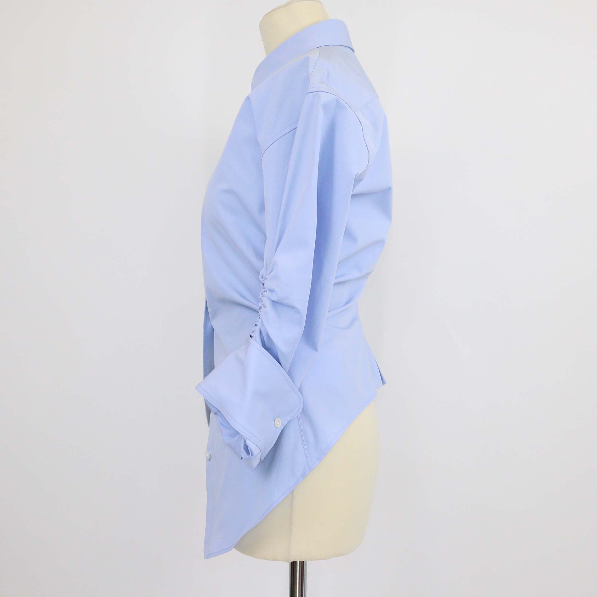 Alexander Wang Blue Cotton Cinched Button-Down Shirt