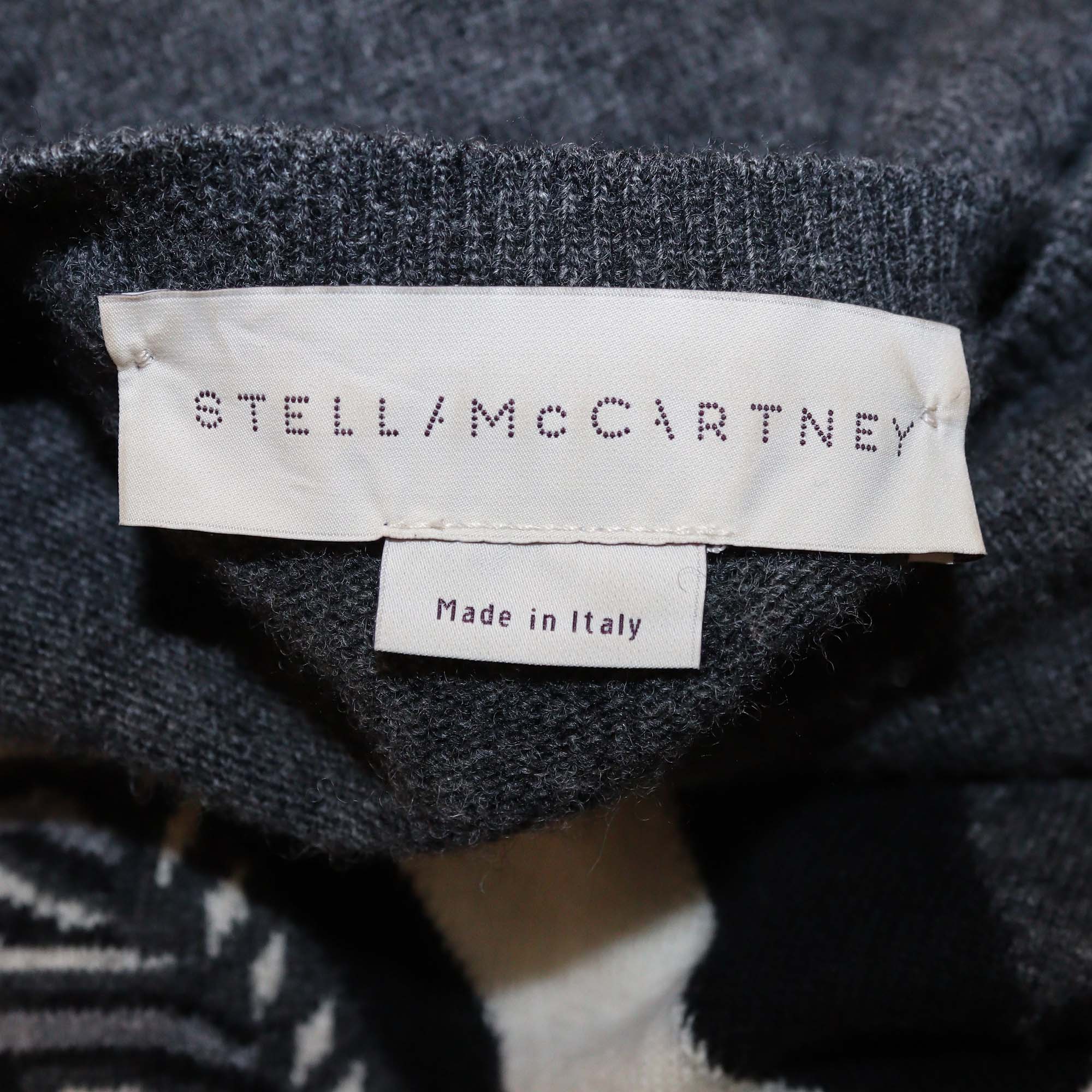 Stella McCartney Black White Virgin Wool Oversized Sweater