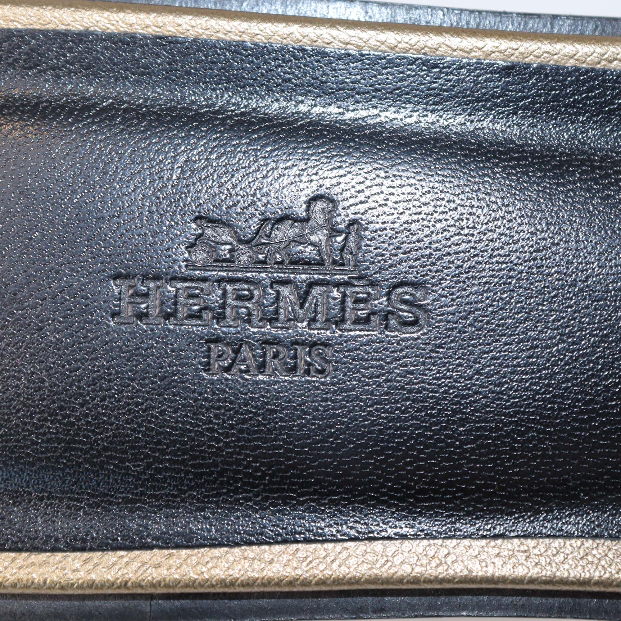 Hermes Dore Epsom Leather Oran Sandals