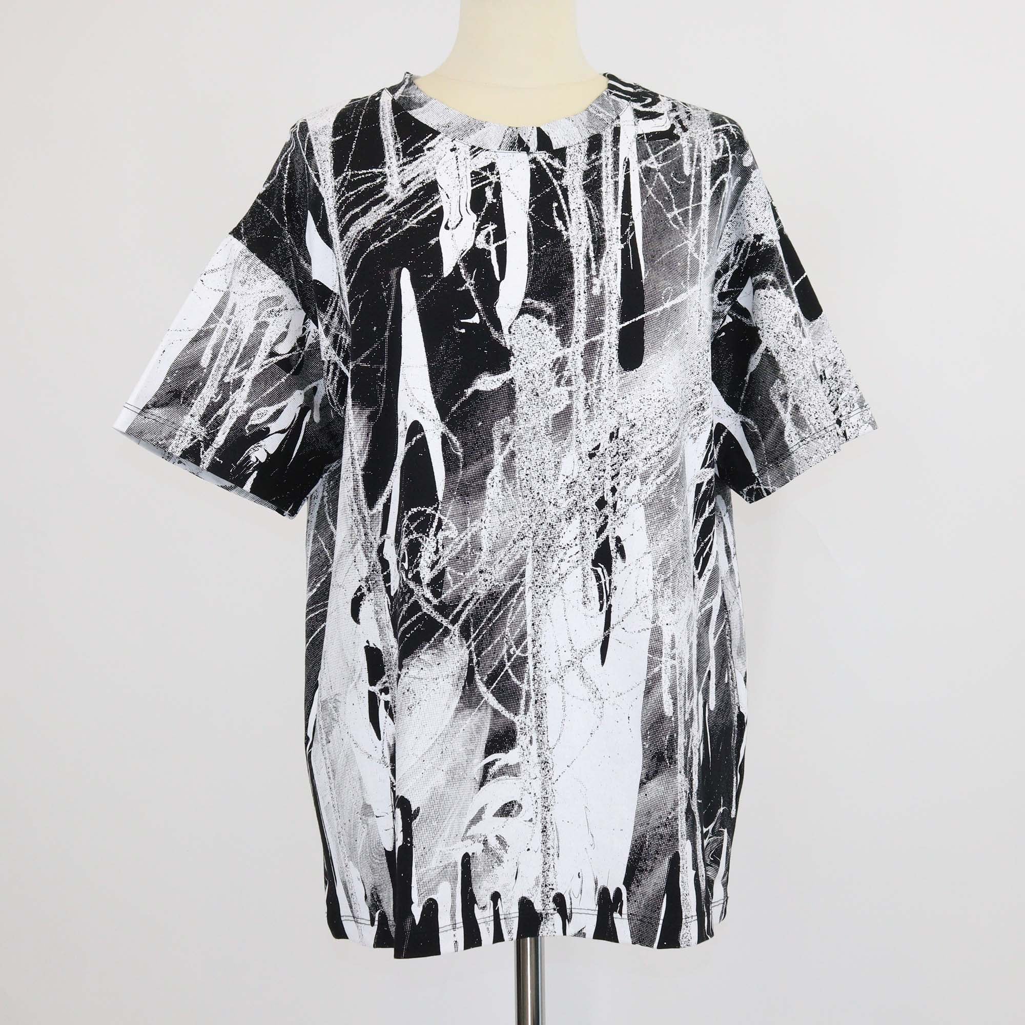 Christopher Kane Black/White Cotton Paint Splatter T-shirt
