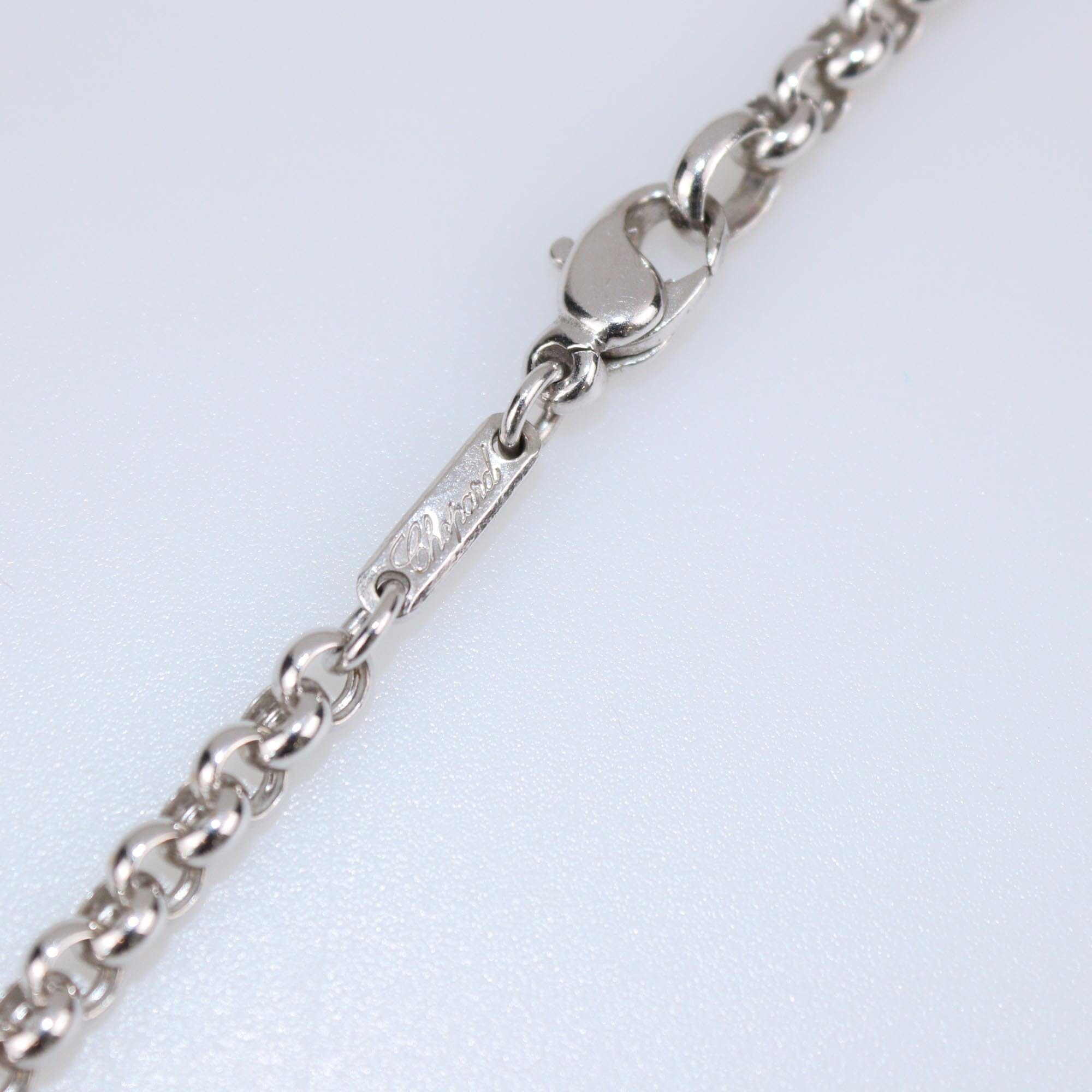 Chopard Happy Diamonds 18K White Gold Pendant Necklace Womens Chopard
