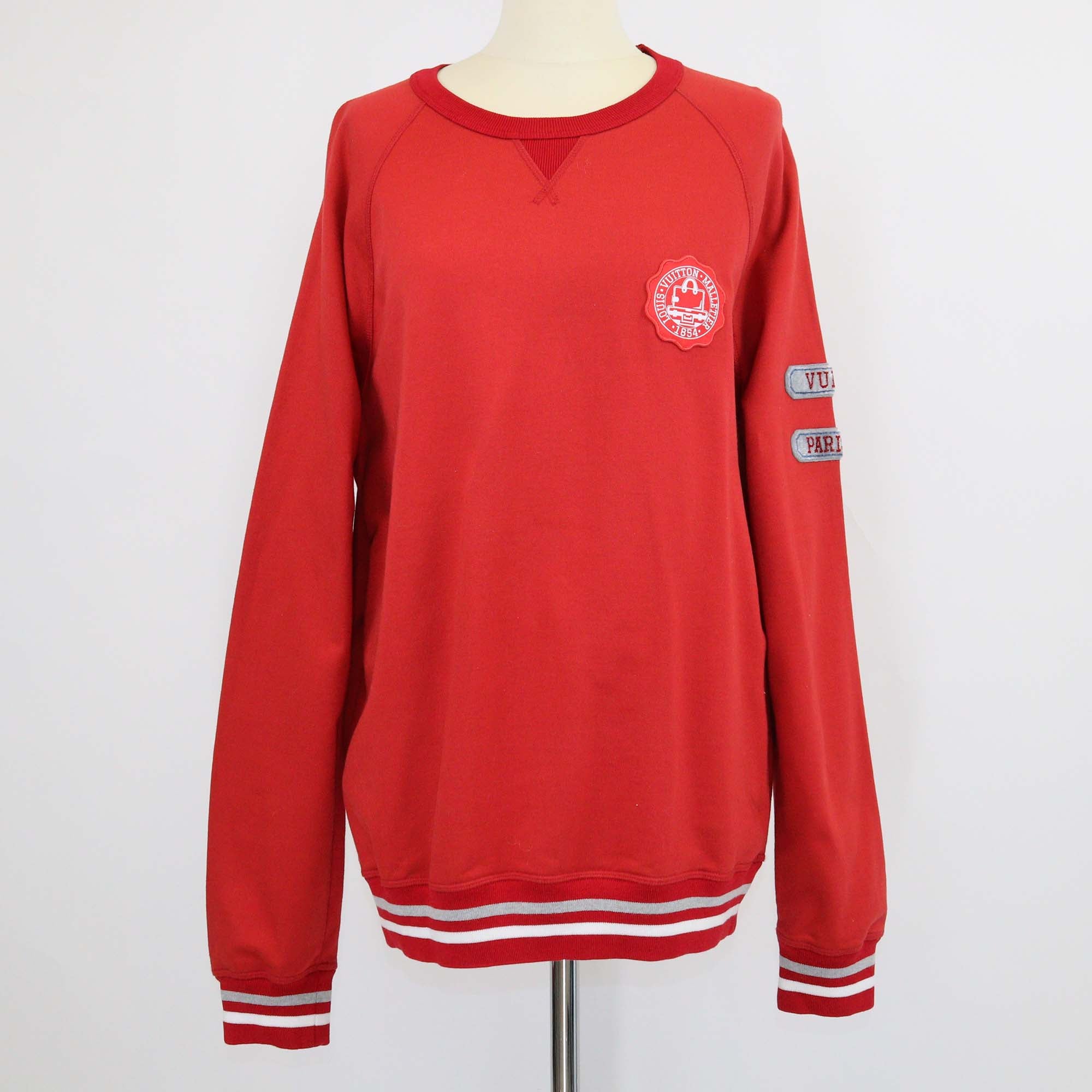 Louis Vuitton Red Cotton Logo Patches Sweatshirt