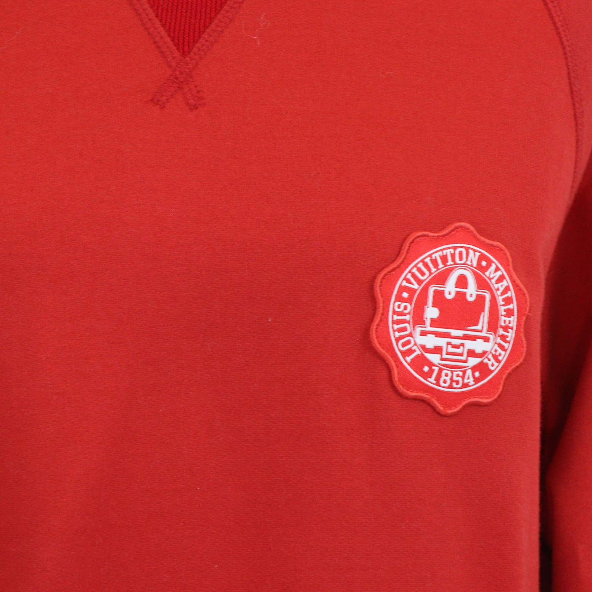 Louis Vuitton Red Cotton Logo Patches Sweatshirt