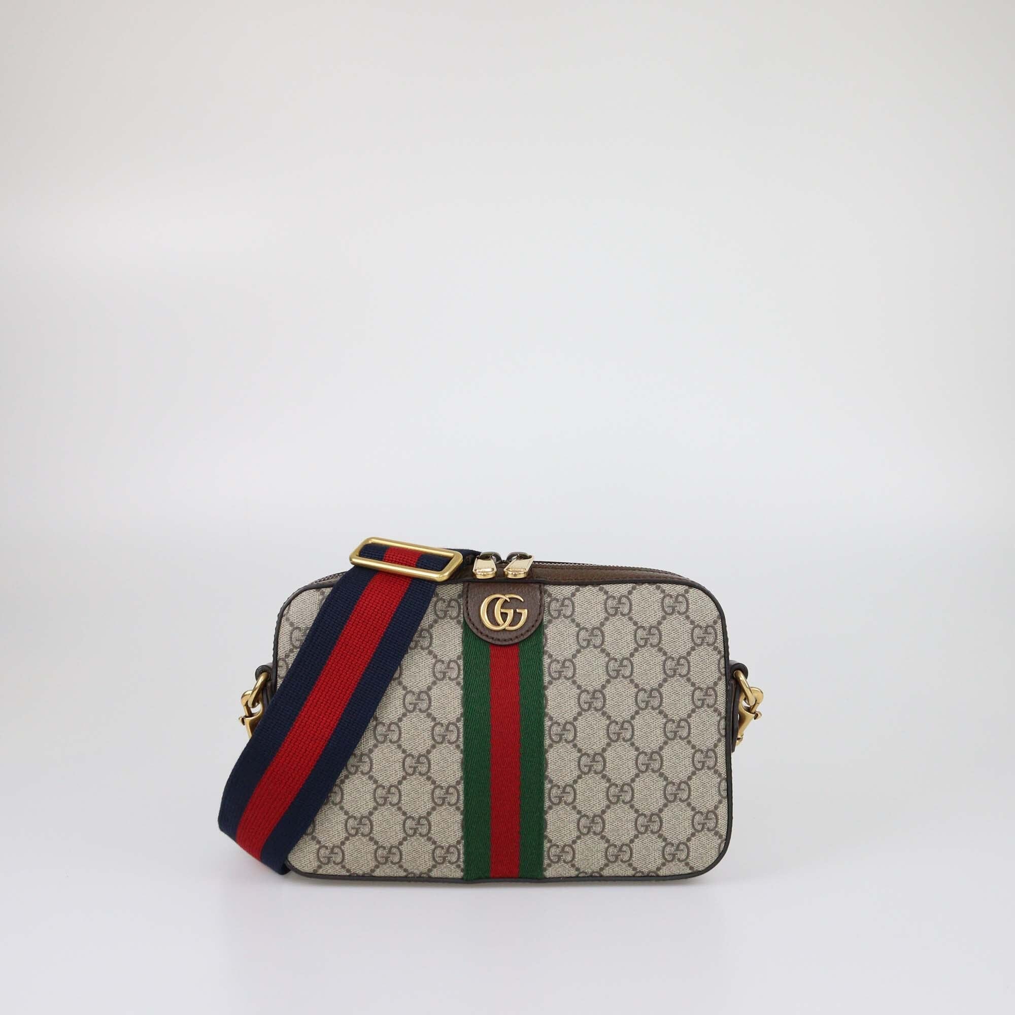 Gucci Brown/Beige GG Supreme Canvas Small Ophidia Crossbody Bag Mens Gucci