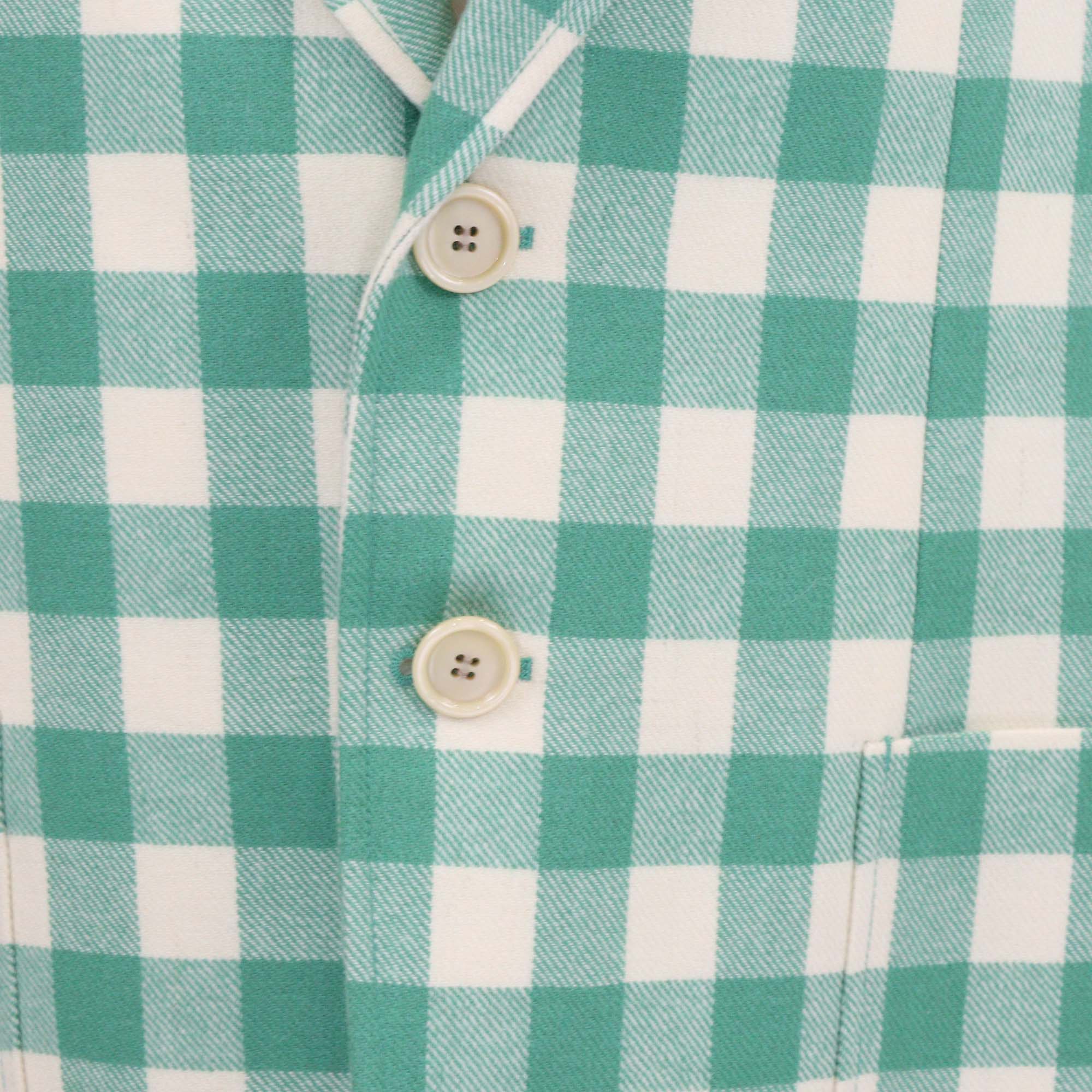 Gucci Green/White Checkered Wool Single Breasted Jacket