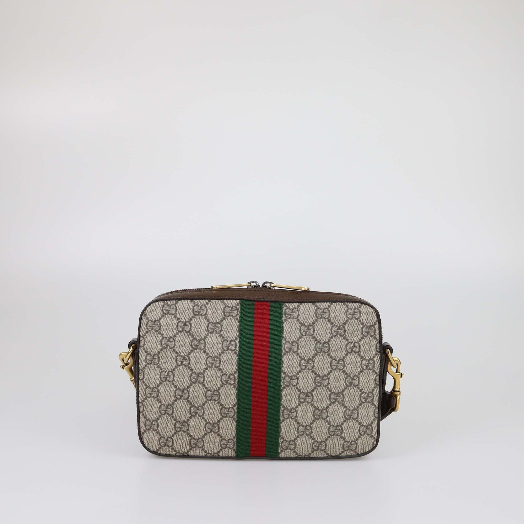 Gucci Brown/Beige GG Supreme Canvas Small Ophidia Crossbody Bag Mens Gucci