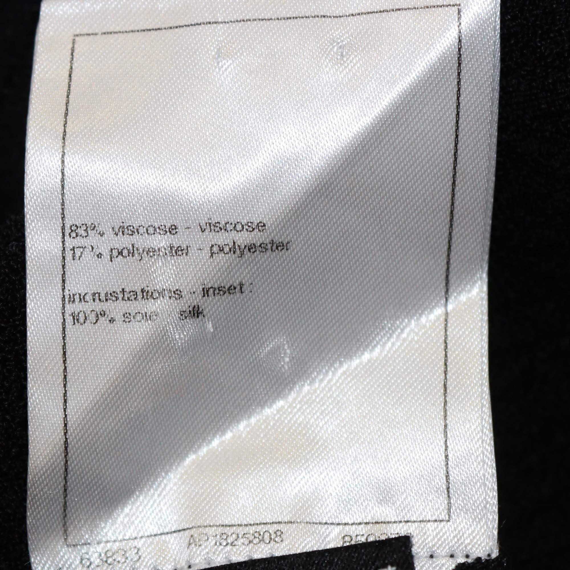 Chanel Black Quilted Viscose Sleeveless V Neck Mini Dress