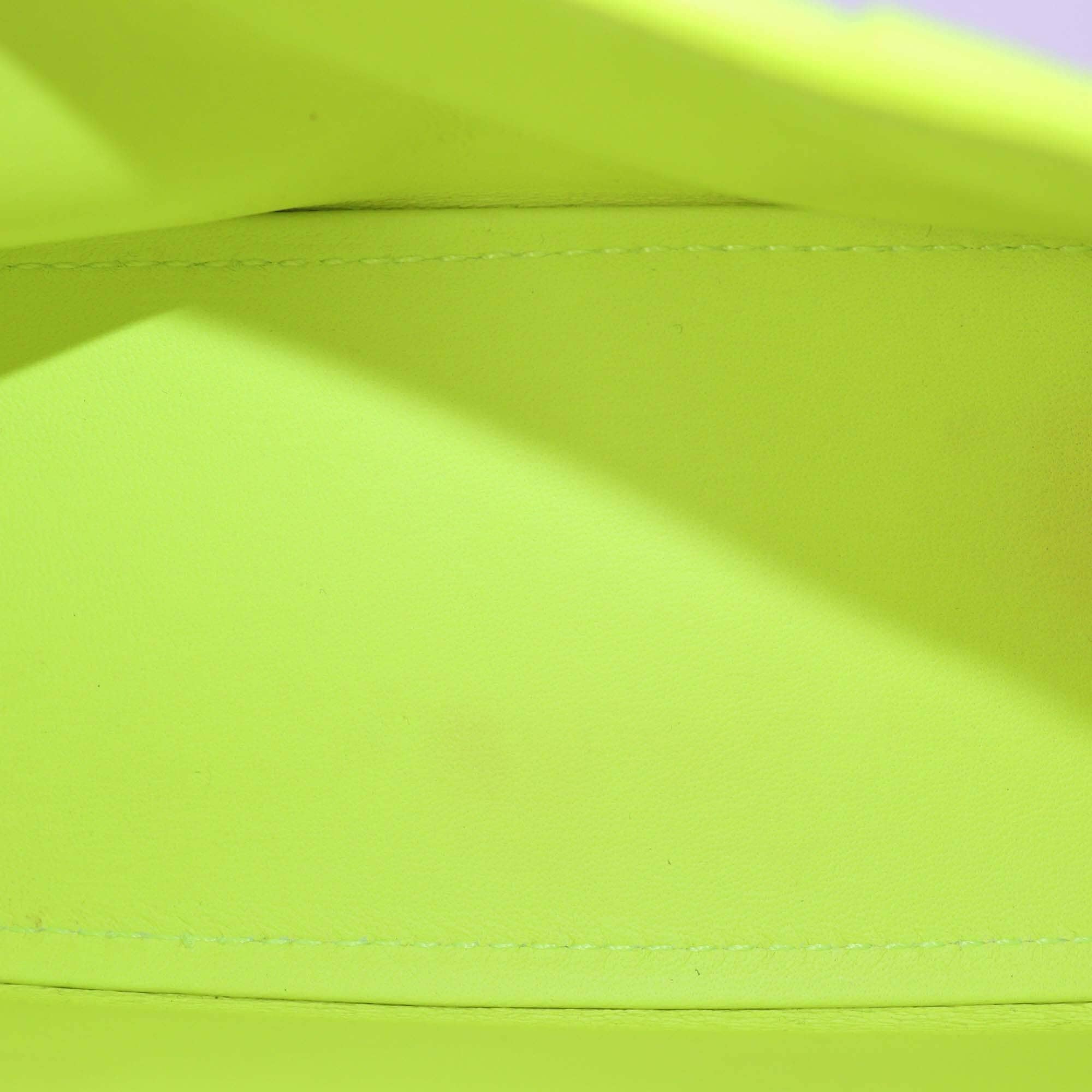 Balenciaga Neon Green Croc Embossed XS Hourglass Top Handle Bag Womens Balenciaga