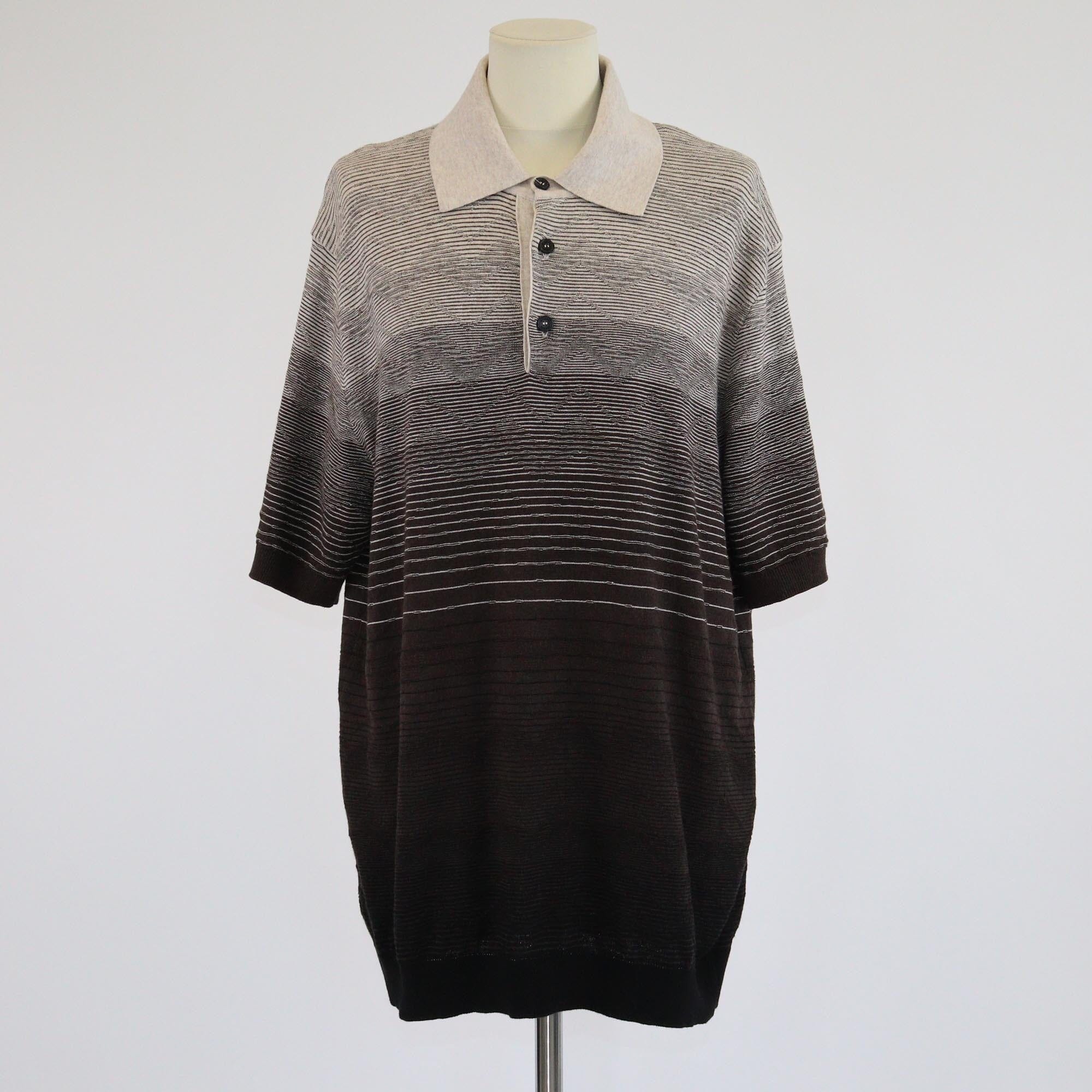 Missoni Tricolor Striped & Zigzag Polo Shirt Mens Missoni