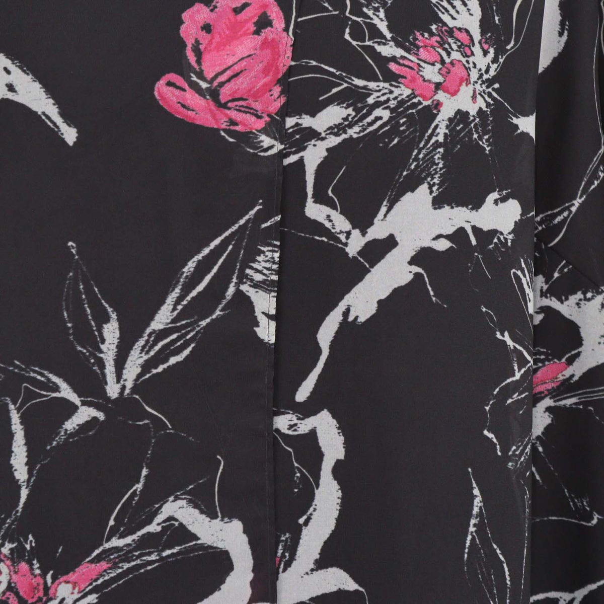 Marina Rinaldi Black Abstract Floral Print Three Quarter Sleeve Blouse