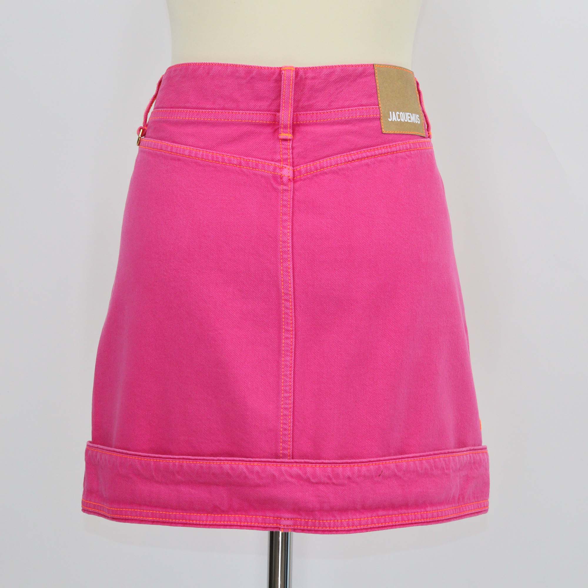 Jacquemus Pink Denim Le Splash Mini Skirt