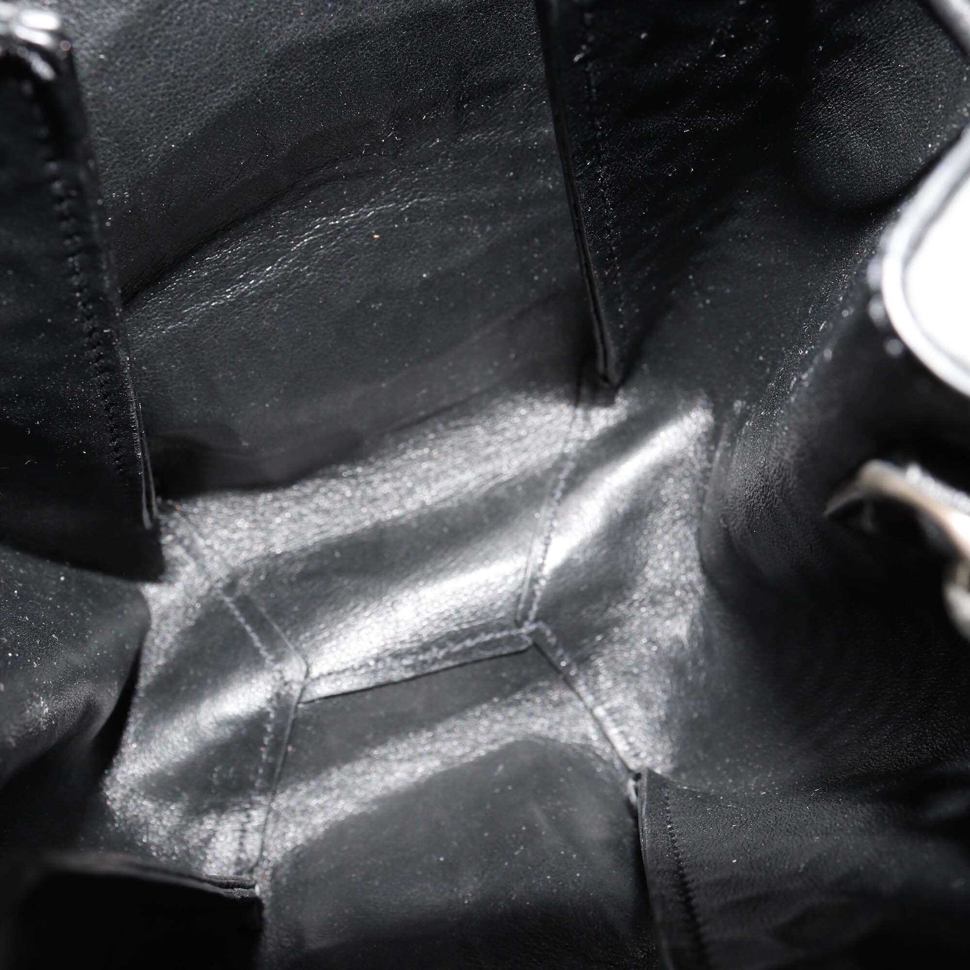 Saint Laurent Black Croc Embossed Mini Emmanuella Bucket Bag Womens Saint Laurent