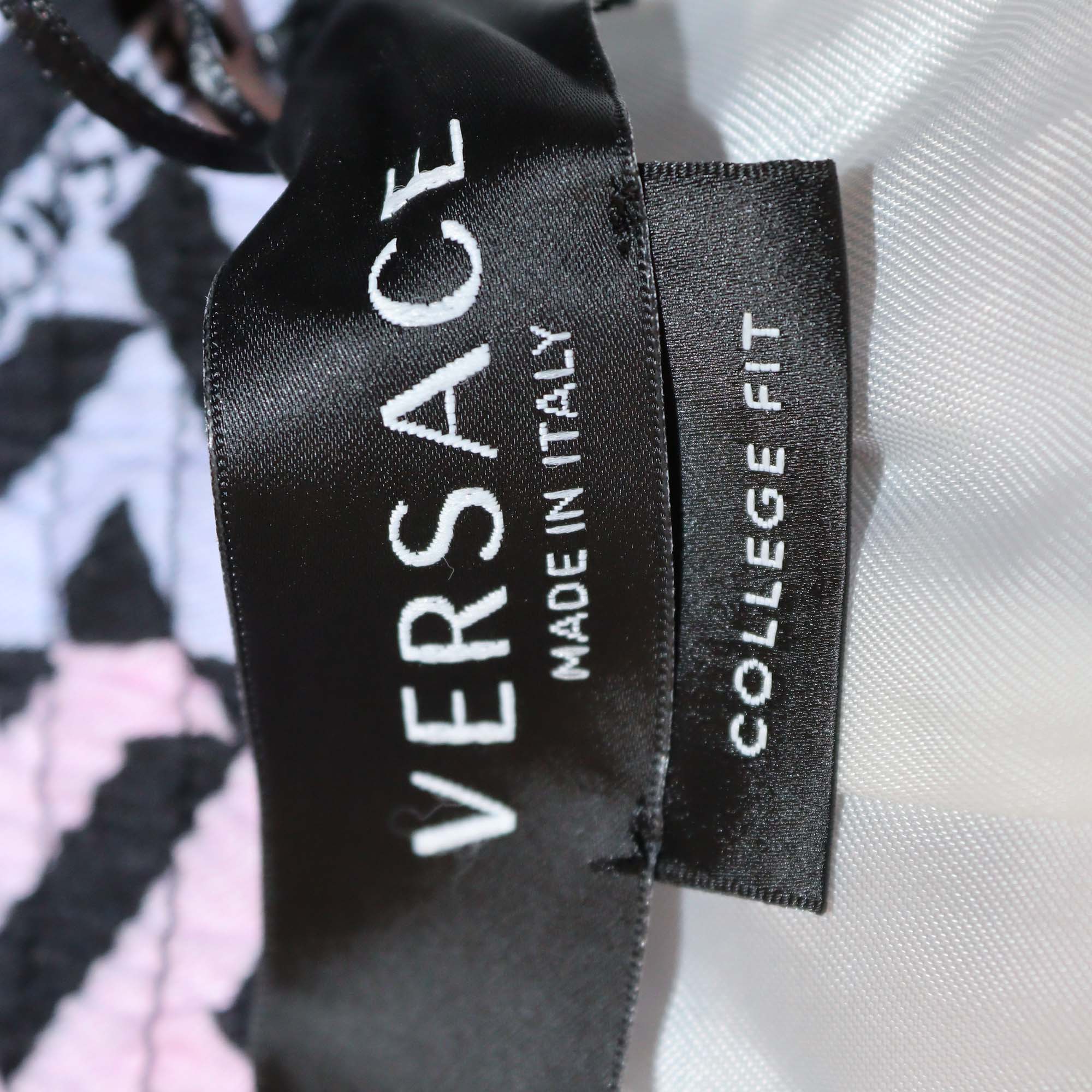 Versace Purple/Pink Viscose Combo Greek Signature Print Short