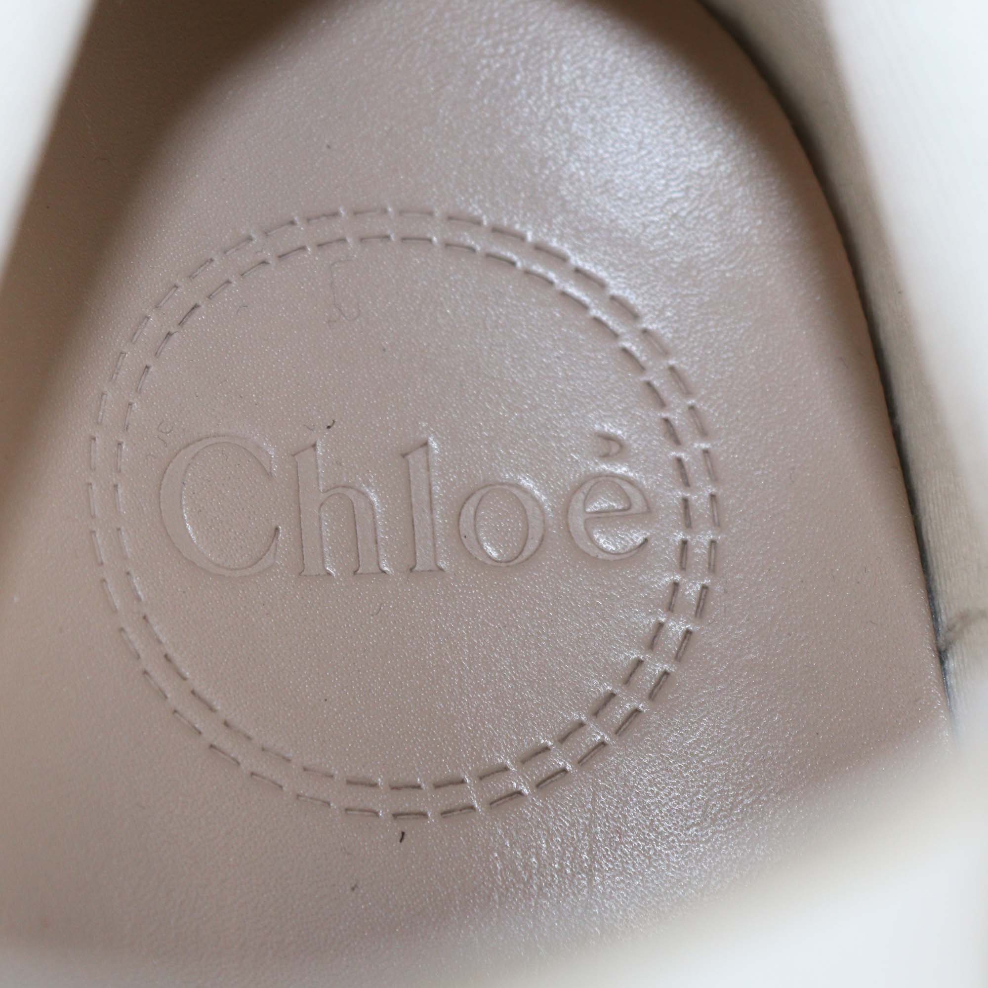 Chloe White/Caramel Fabric Nama Sneakers