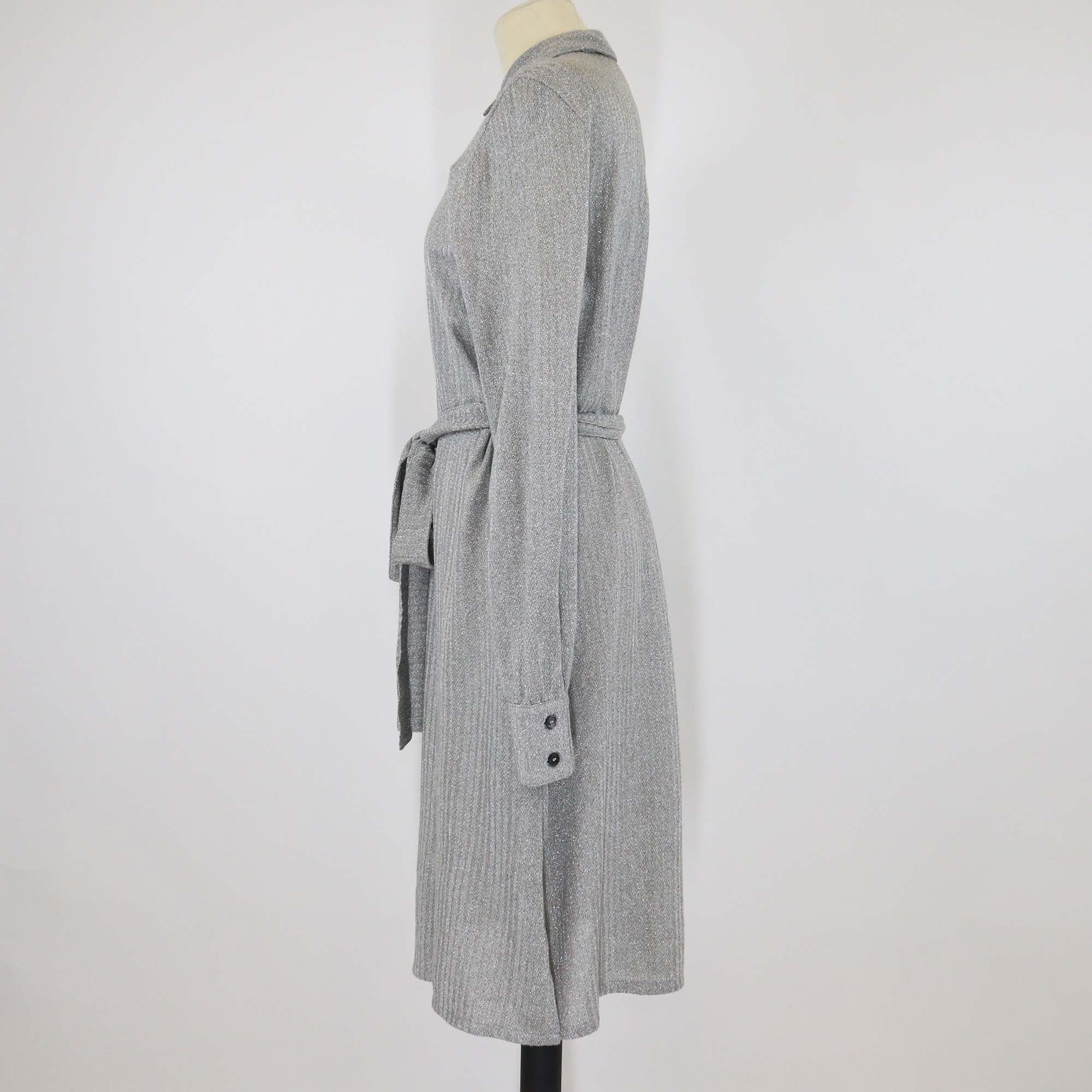 Missoni Metallic Grey Cotton Essentials Raschel Lame Dress