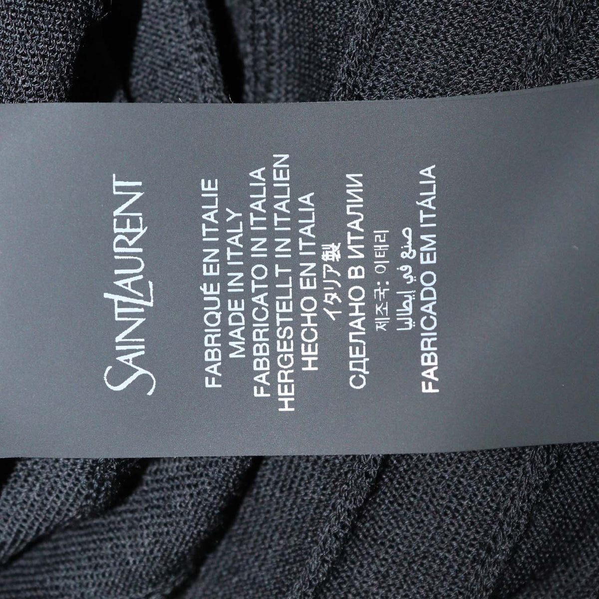 Saint Laurent Black Wool Knit Long Sleeve Polo Shirt