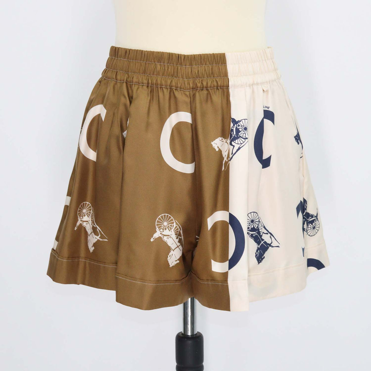 Celine Tricolor Silk Carriage Print Pyjama Short