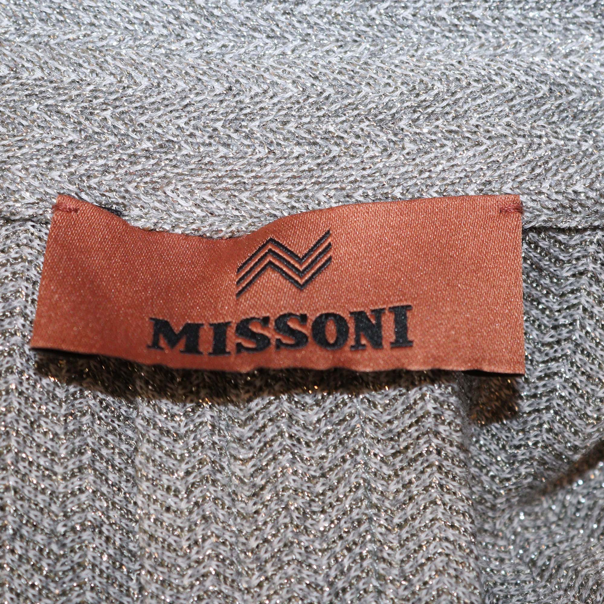 Missoni Metallic Grey Cotton Essentials Raschel Lame Dress