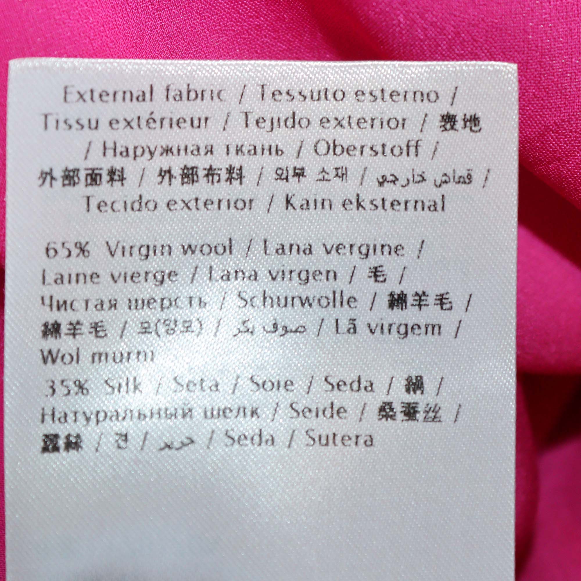 Valentino Fuchsia Wool & Silk Crepe Couture Bow Maxi Skirt
